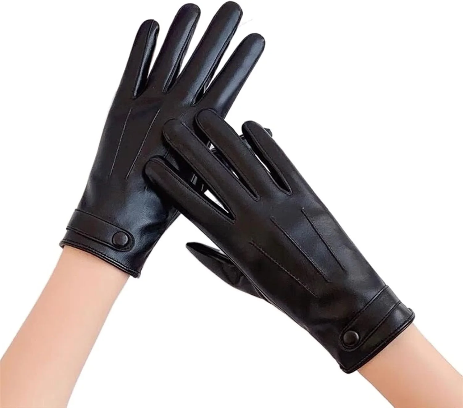 دستکش چرمی زنانه YWLETO با قابلیت استفاده از صفحه لمسی، دستکش های ضخیم و گرم مناسب رانندگی در پاییز و زمستان