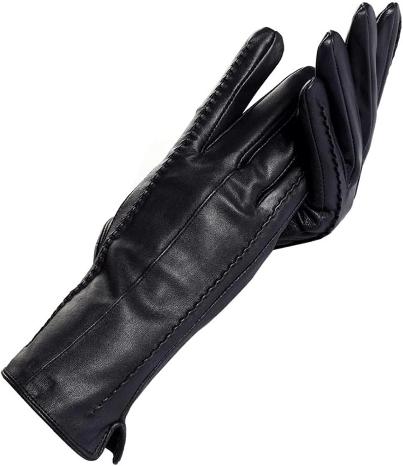 دستکش چرمی زنانه YWLETO، دستکش زمستانی گرم خاکستری روشن چرم اصل زنانه، دستکش های پوست گوسفند ساده زنانه. دستکش زنانه (رنگ: Hortel، سایز: 8)