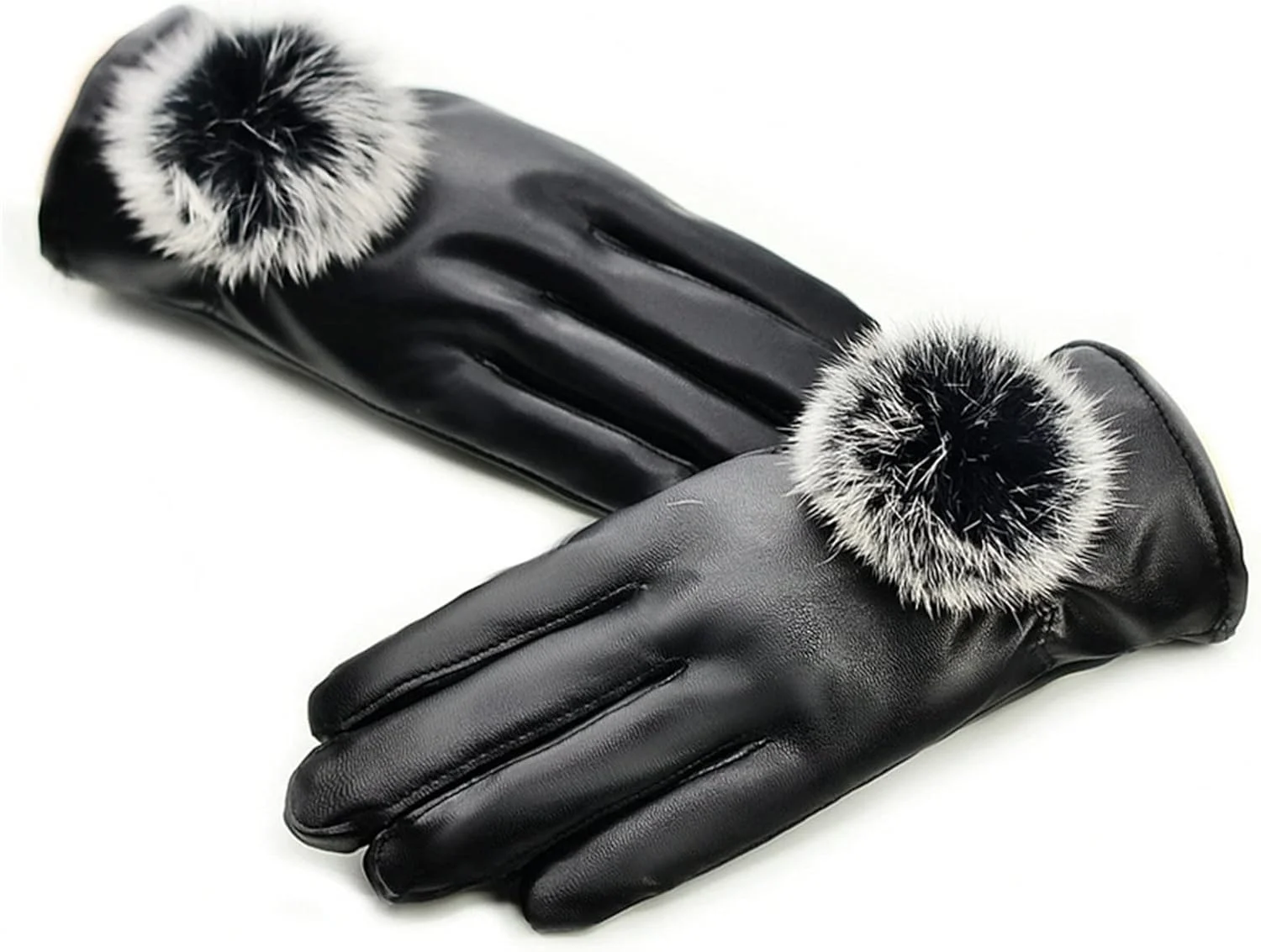 دستکش چرمی YWLETO زنانه صفحه لمسی تمام انگشتی، دستکش های زنانه مشکی گرم رانندگی زمستانی گرم، دستکش های کوتاه زنانه. دستکش زنانه (رنگ: Hortel، سایز: تک سایز)