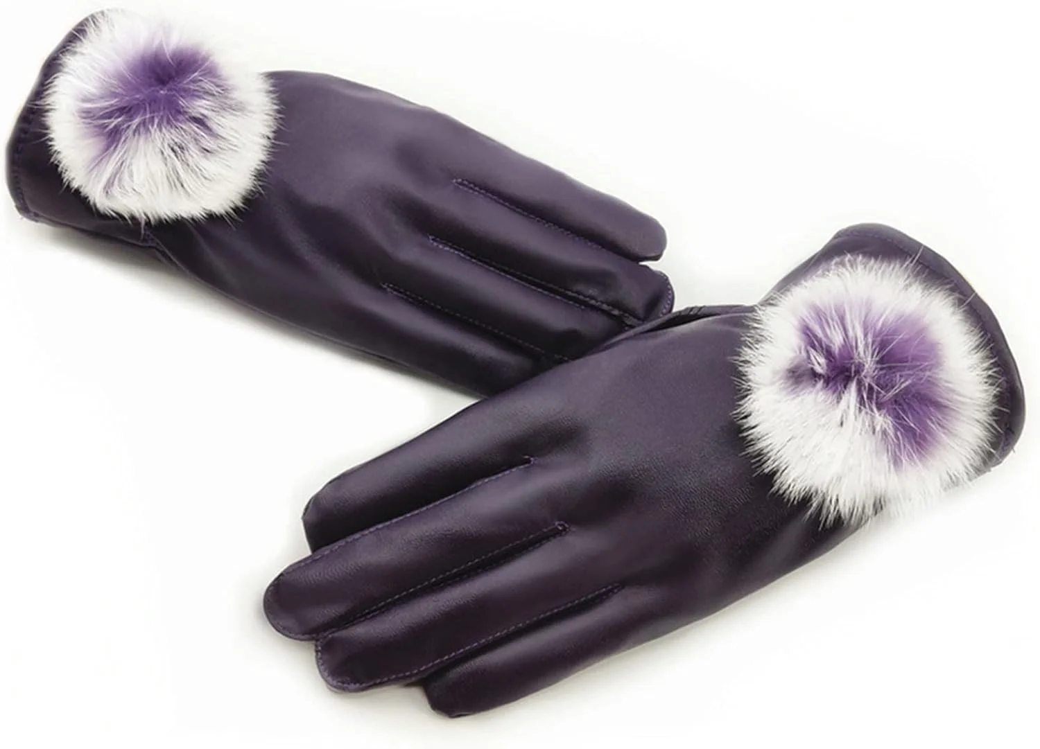 دستکش چرمی YWLETO زنانه، دستکش های تمام انگشتی صفحه لمسی، دستکش های کوتاه زنانه گرم مناسب رانندگی در زمستان. دستکش زنانه (رنگ: Hortel، سایز: تک سایز)