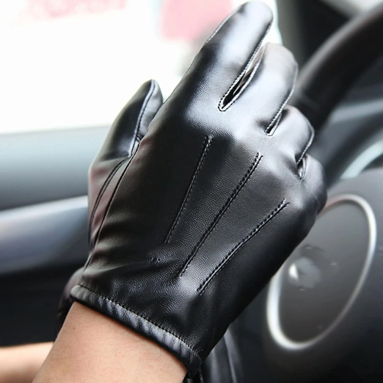 دستکش چرمی زنانه YWLETO مناسب فصل زمستان و پاییز، گرم نگهدارنده، مناسب رانندگی، دستکش های کشمیری، دستکش های ورزشی مشکی برای فضای باز (رنگ: Hortel، سایز: XL)