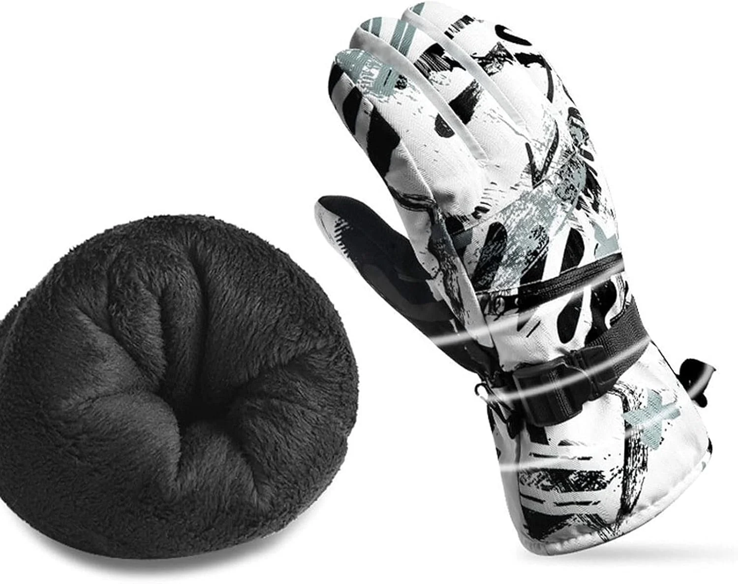 دستکش زنانه YWLETO، دستکش های گرم زمستانی پشمی لمسی، دستکش های ضد آب مناسب اسکی برای زنان (رنگ: خاکستری، سایز: بزرگ)