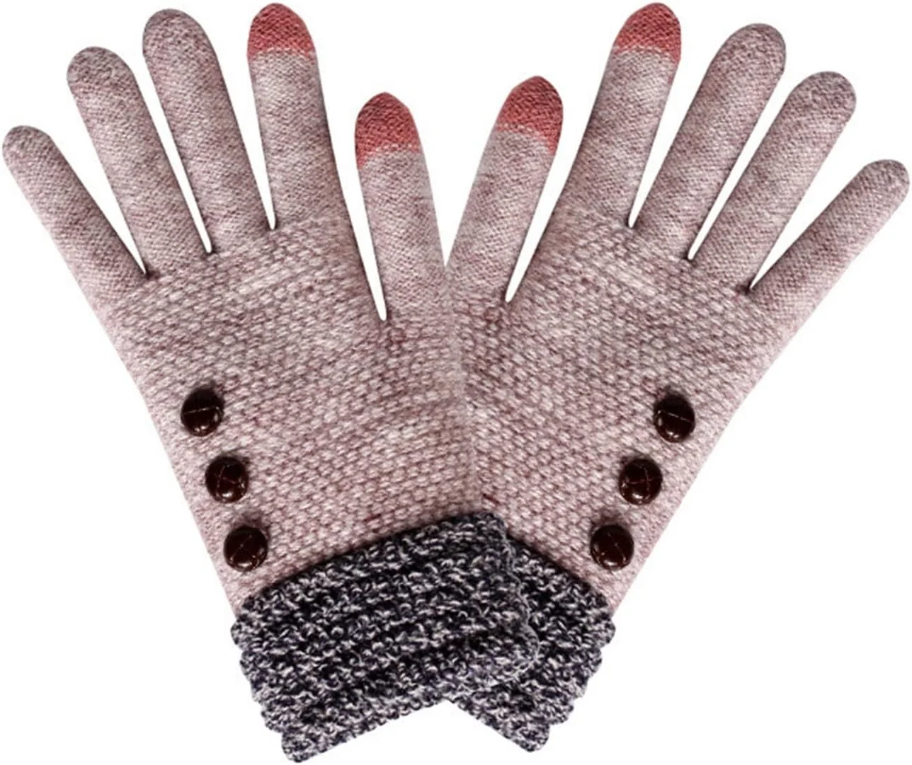 دستکش بافتنی گرم پنج انگشتی زمستانی YWLETO دستکش های ضخیم و زیبای لمسی مناسب بزرگسالان دستکش های دوچرخه سواری زنانه