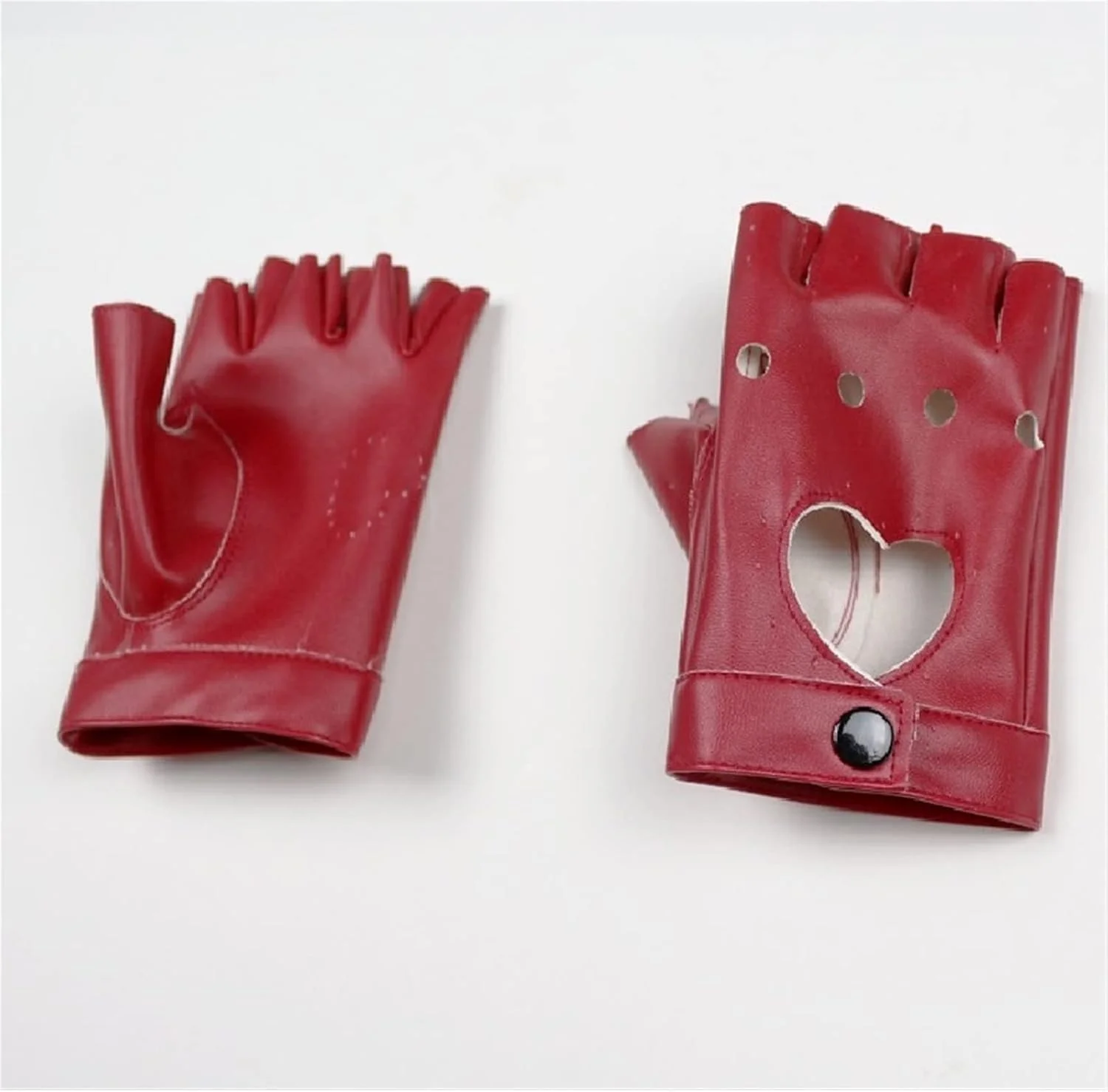 دستکش های نیم انگشتی توخالی قلبی شکل شرابی YWLETO مناسب بانوان برای مهمانی و اجرا