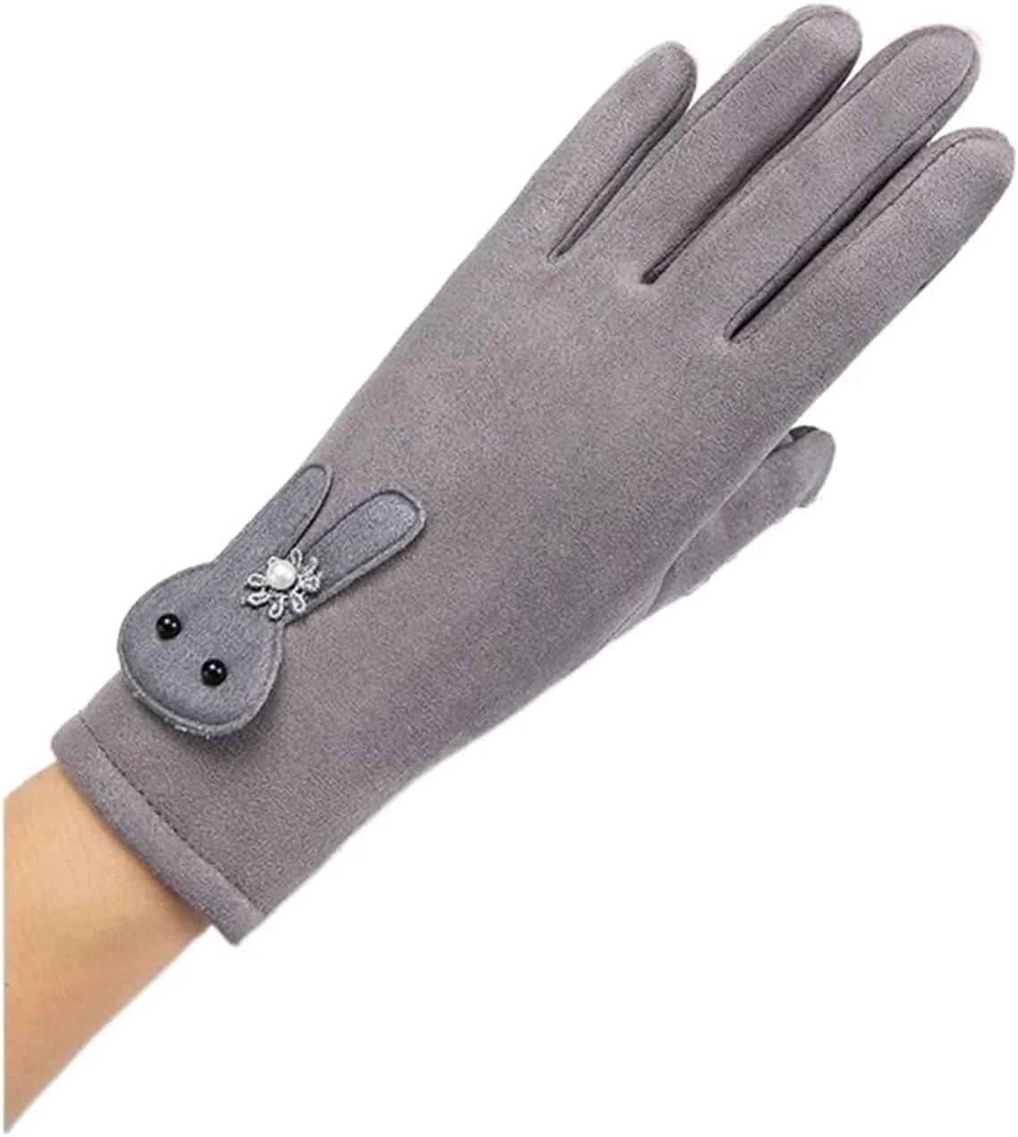 دستکش های زنانه YWLETO، دستکش های دوست داشتنی تمام انگشتی با مخمل نازک برای پاییز و زمستان
