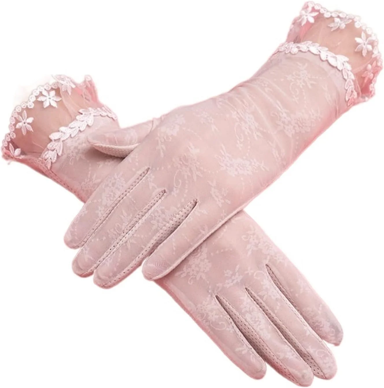دستکش زنانه YWLETO مناسب بهار و تابستان، دستکش های بلند گلدار زنانه با قابلیت استفاده از صفحه لمسی