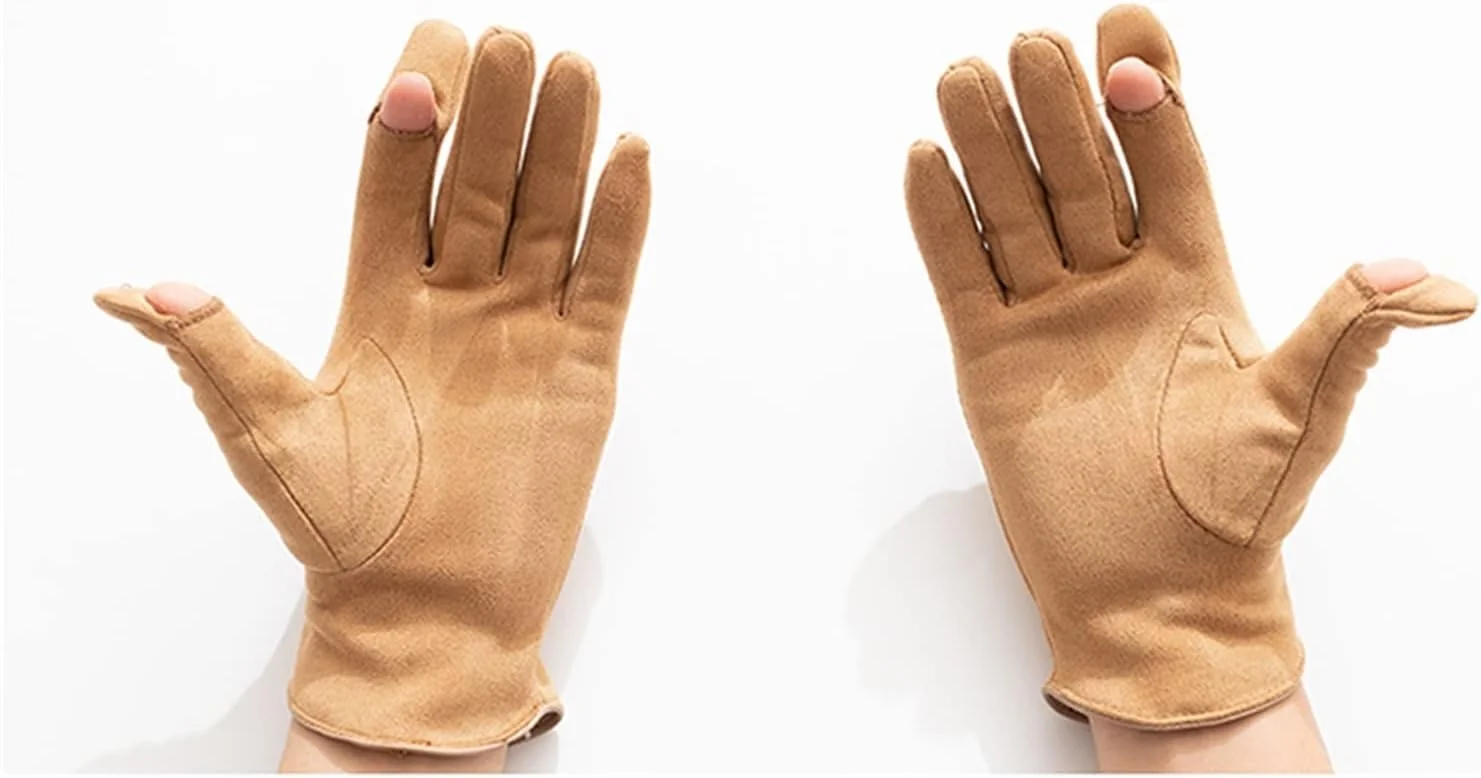 دستکش های YWLETO گرم و ضد سرما در زمستان دستکش های مخملی زنانه با دستکش های آستردار برای زنان