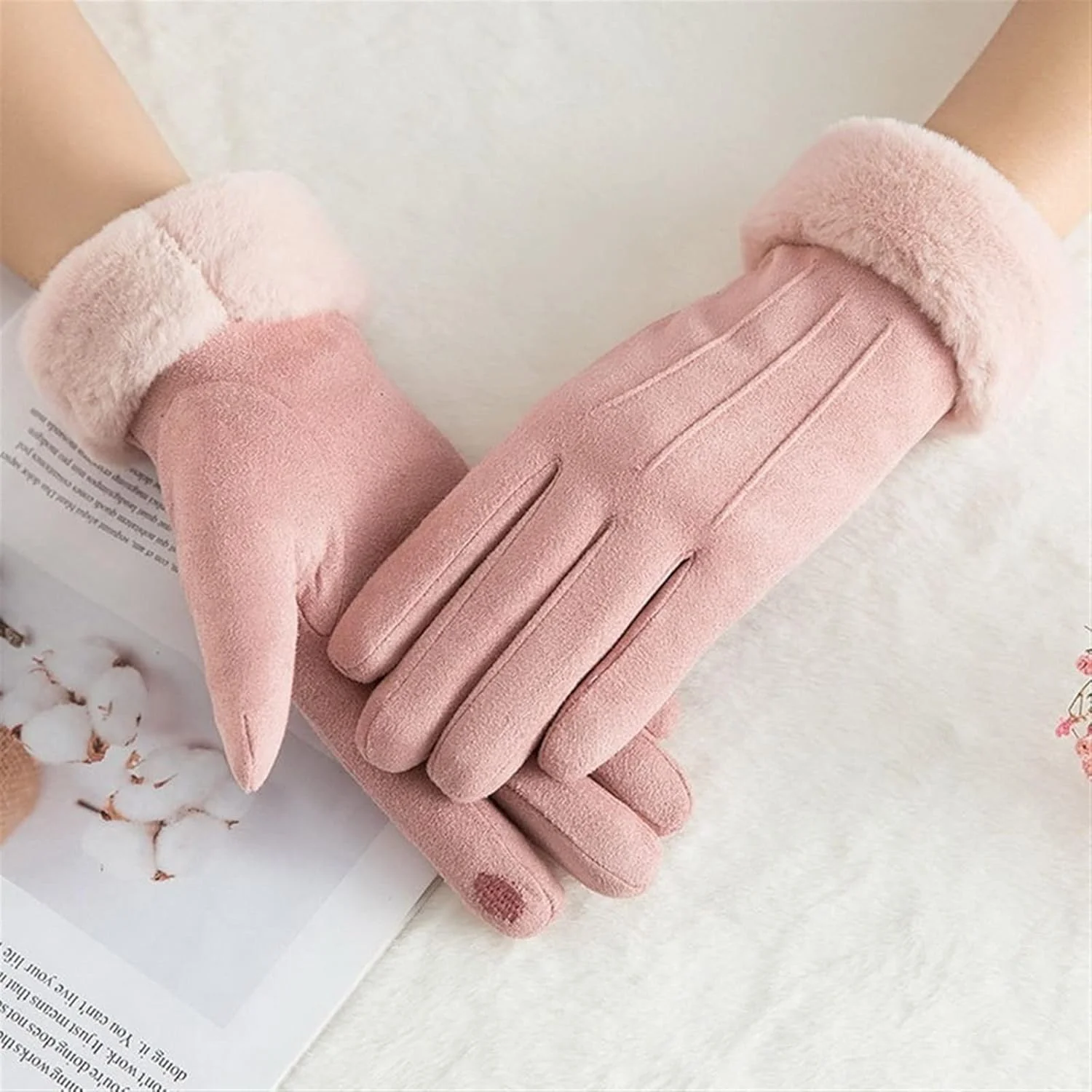دستکش های گرم YWLETO دولایه مخملی ضخیم شده ضد باد و ضد سرما دستکش های سواری صفحه لمسی دستکش های زمستانی زنانه دستکش های گرم YWLETO دولایه مخملی ضخیم شده ضد باد و ضد سرما دستکش های سواری صفحه لمسی دستکش های زمستانی زنانه