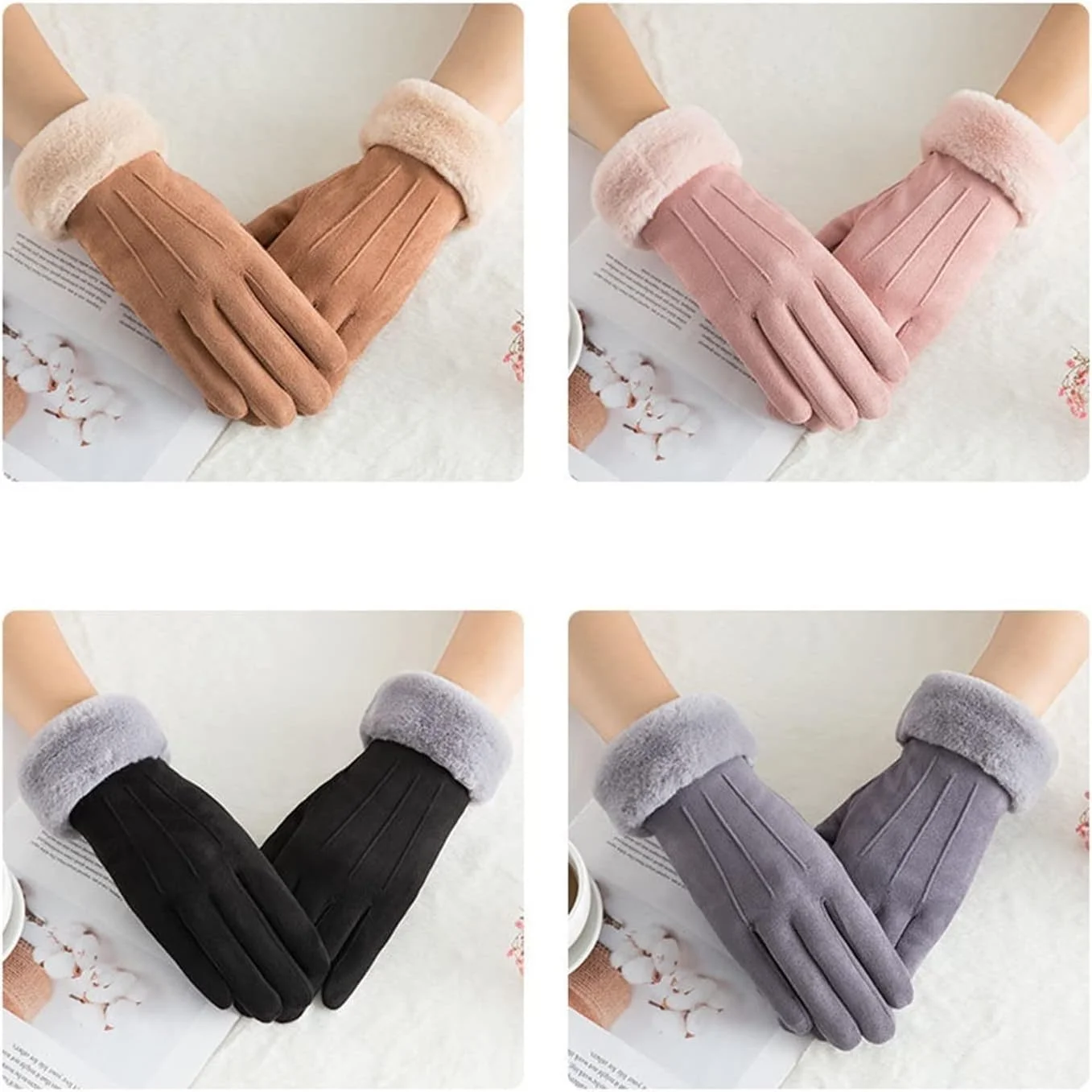دستکش های گرم YWLETO دولایه مخملی ضخیم شده ضد باد و ضد سرما دستکش های سواری صفحه لمسی دستکش های زمستانی زنانه دستکش های گرم YWLETO دولایه مخملی ضخیم شده ضد باد و ضد سرما دستکش های سواری صفحه لمسی دستکش های زمستانی زنانه