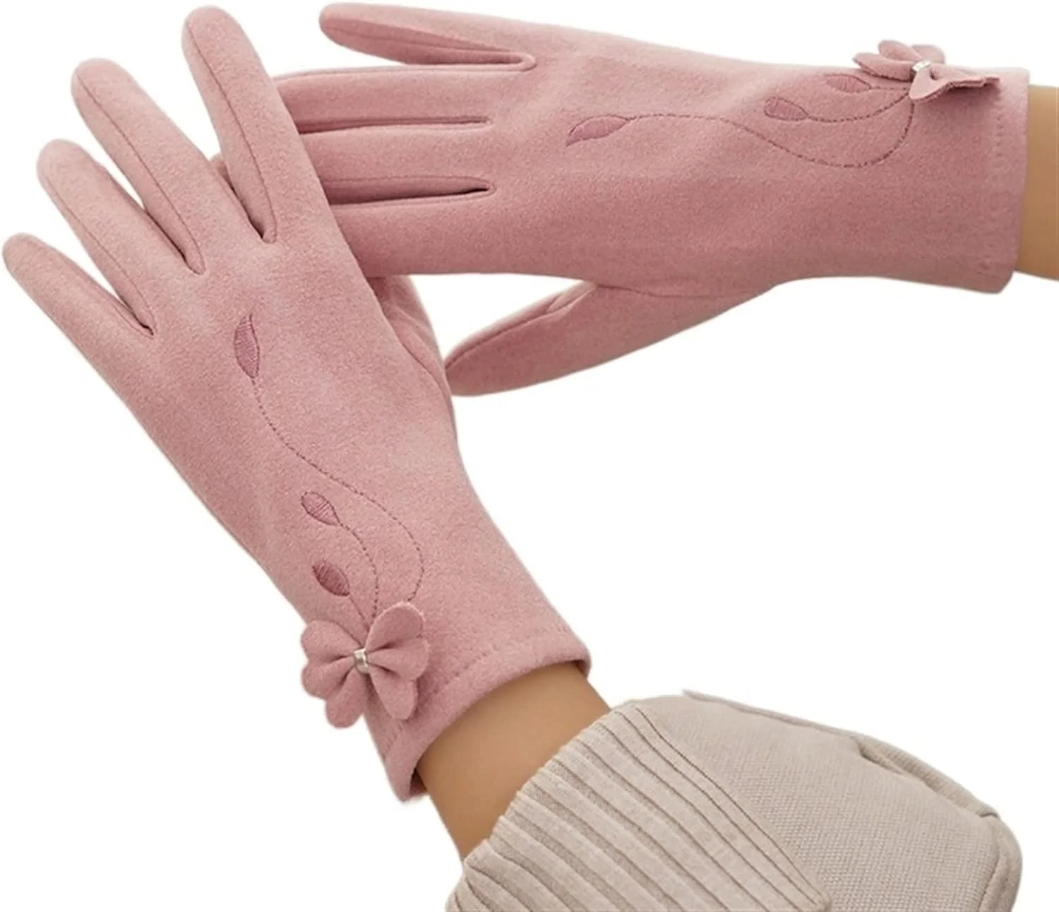 دستکش های زمستانی زنانه YWLETO، دستکش های گرم صفحه لمسی، ضخیم شده، ضد باد، دستکش های سواری دوست داشتنی برای زنان