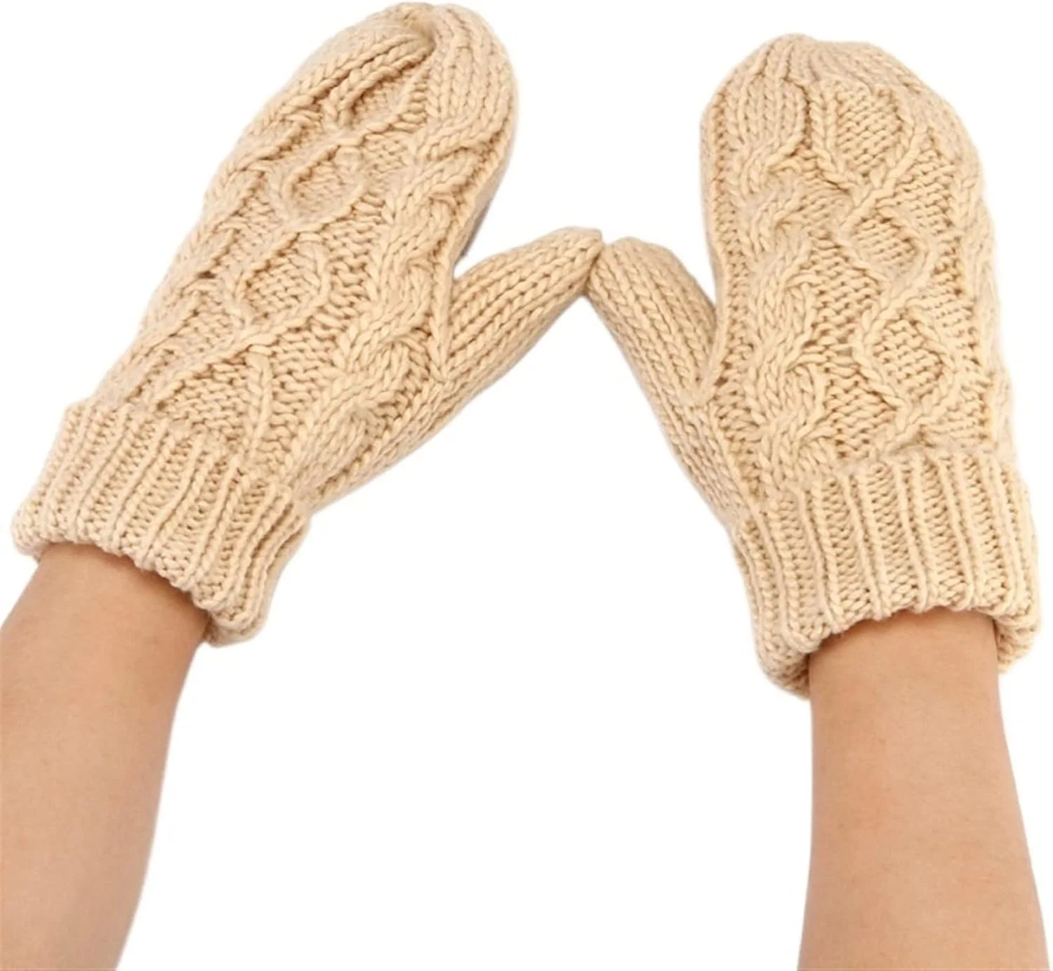 دستکش زنانه YWLETO، دستکش های انگشتی کیف دار، دستکش های مخملی ضخیم زمستانی، آویز گردنی پشمی گرم، دستکش های یک رنگ زنانه