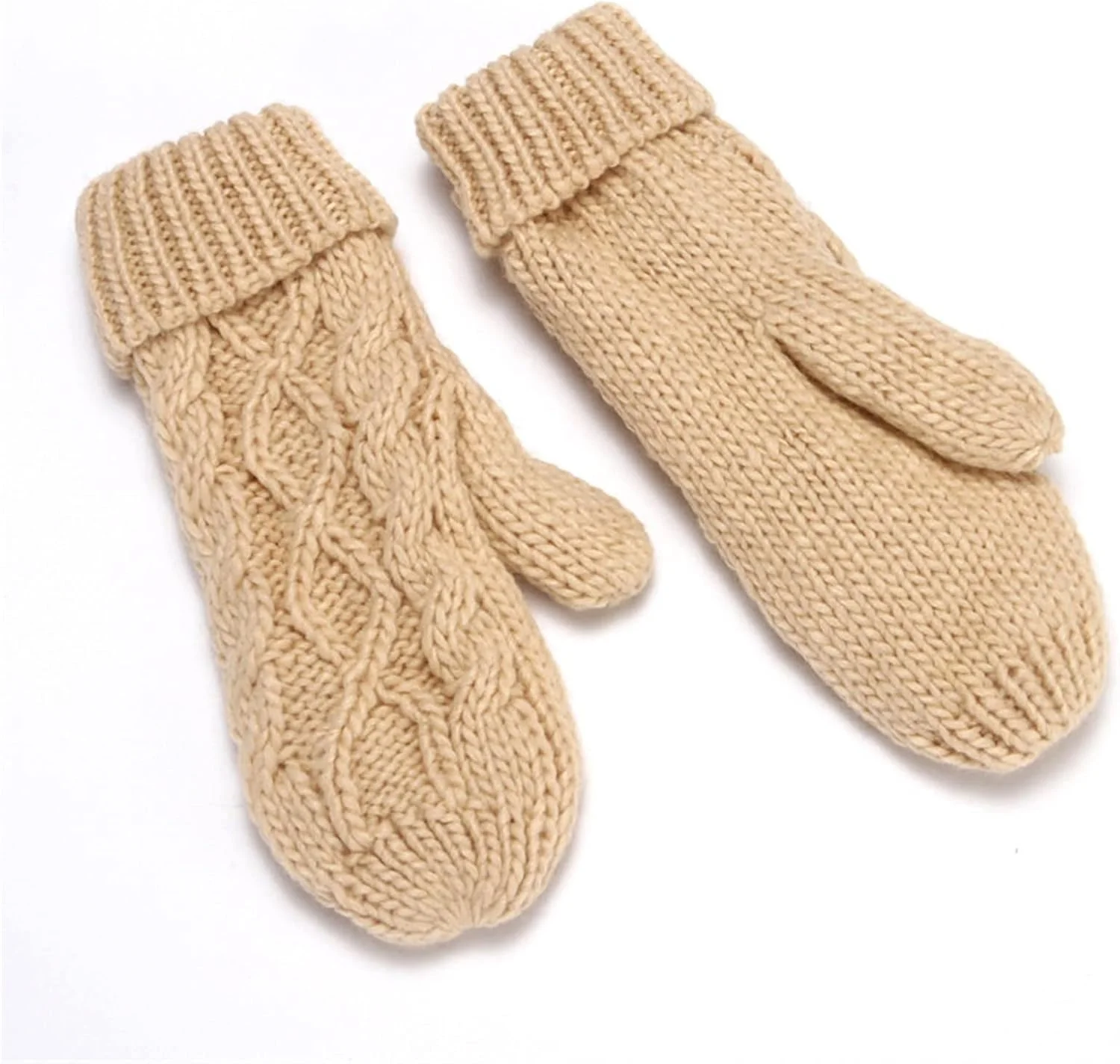 دستکش زنانه YWLETO، دستکش های انگشتی کیف دار، دستکش های مخملی ضخیم زمستانی، آویز گردنی پشمی گرم، دستکش های یک رنگ زنانه