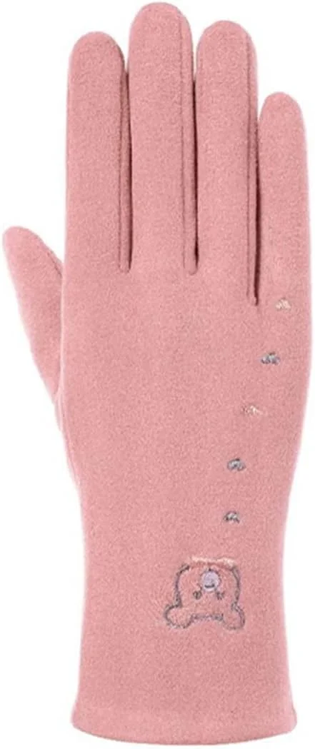 دستکش های گرم زنانه YWLETO، دستکش های ضخیم و لمسی طرح خرس، مناسب برای فعالیت های بیرون از خانه، موتورسواری، بازی در برف، پاییز و زمستان
