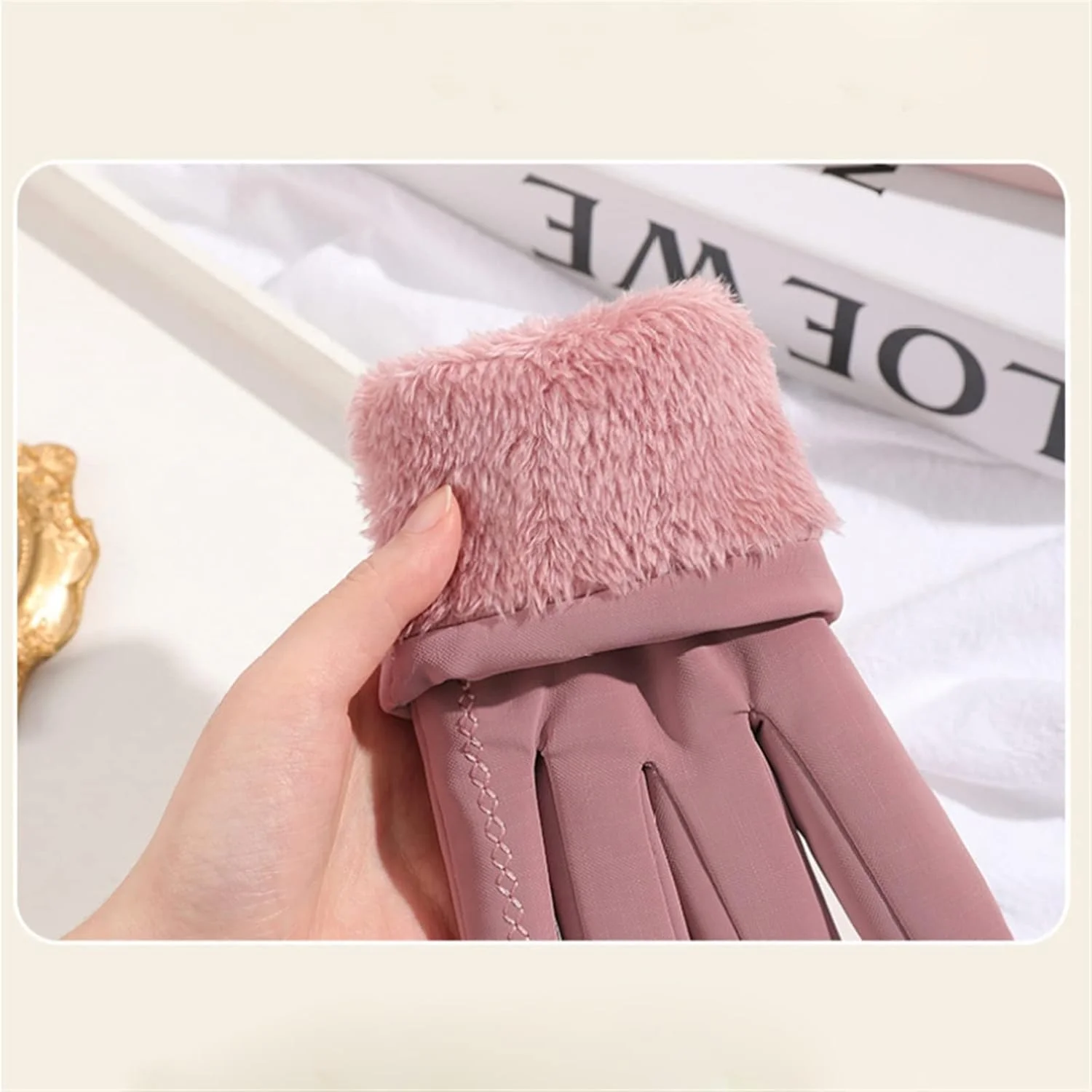 دستکش های زنانه YWLETO مناسب پاییز و زمستان، گرم، مخملی، مناسب ورزش های فضای باز، بازی در برف، ضد باد، دستکش اسکی