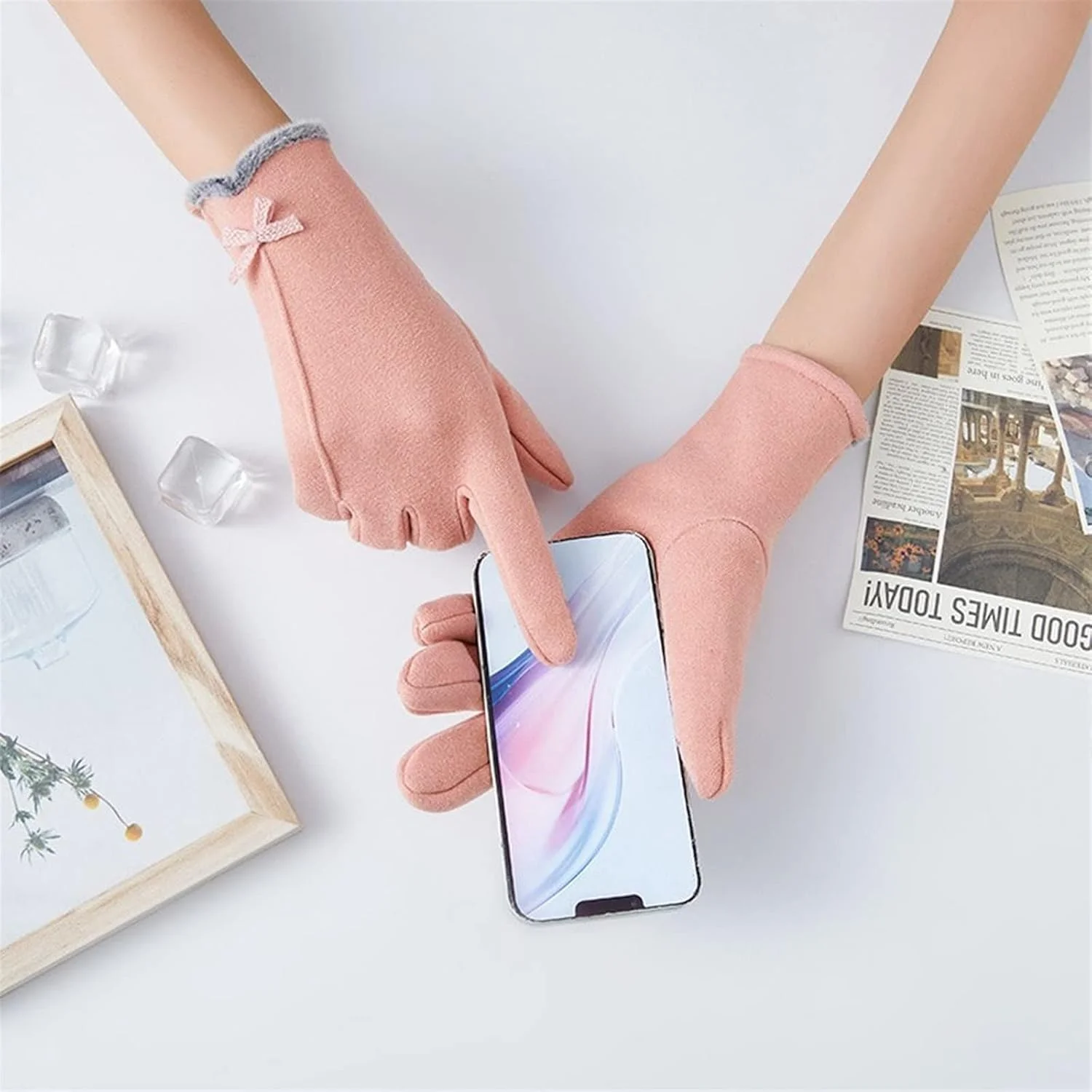 دستکش های انگشتی بلند YWLETO دستکش های گرم زنانه انگشت کامل صفحه لمسی در فضای باز ضد سرما دستکش های رانندگی در پاییز و زمستان دستکش برای زنان