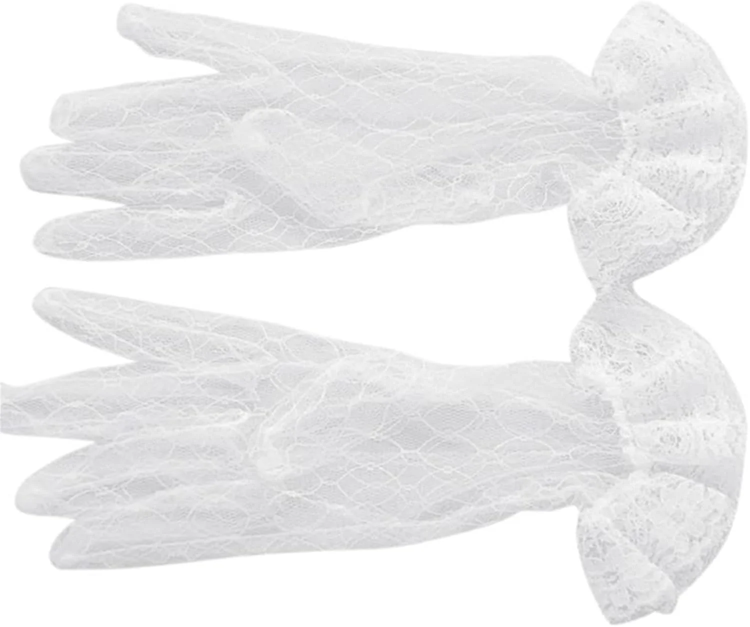 دستکش های سفید YWLETO تمام انگشتی توری شفاف زنانه مناسب فصل تابستان