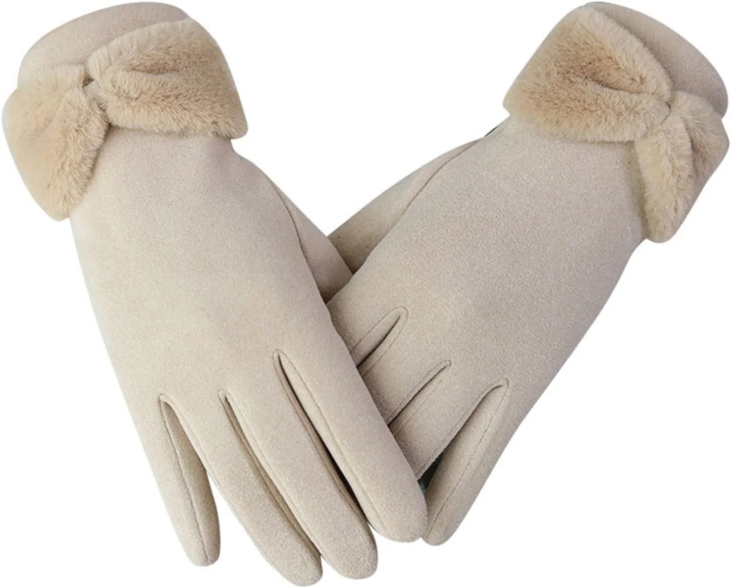 دستکش های زنانه YWLETO زمستانی مخملی گرم و ناز صفحه لمسی دستکش های اسکی سواری و رانندگی برای زنان