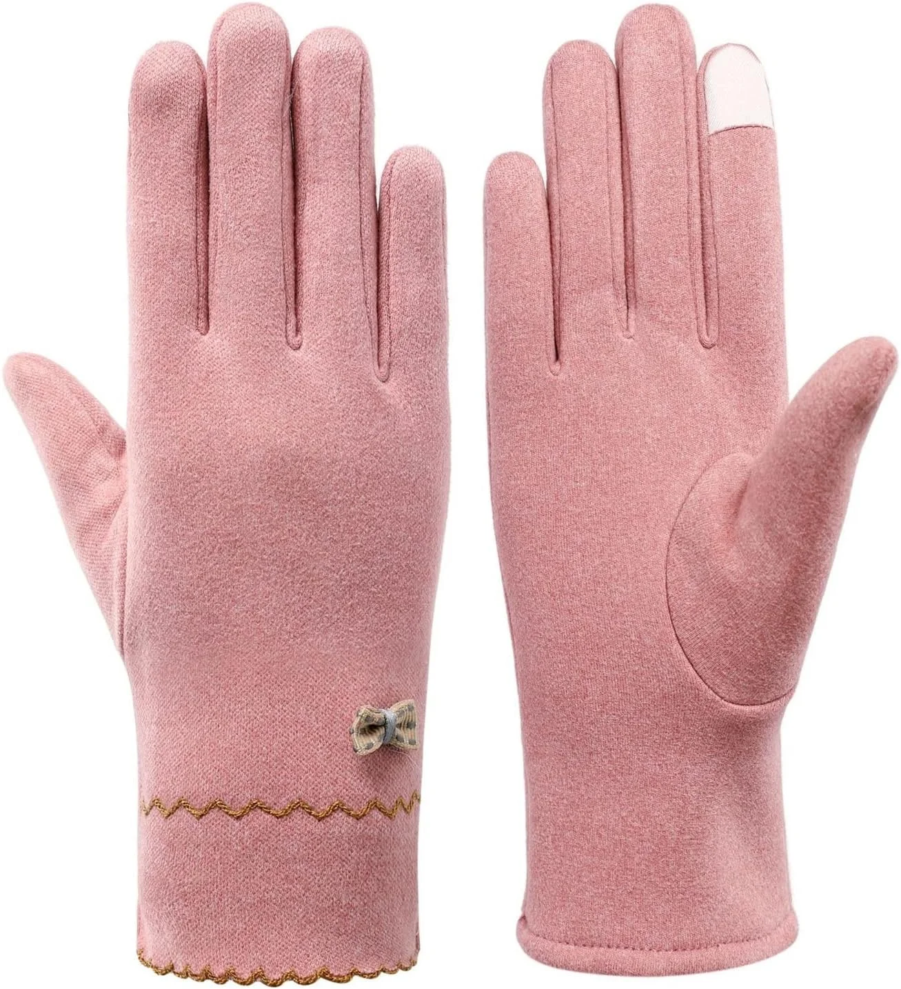 دستکش های زنانه YWLETO مناسب پاییز و زمستان، مخملی، گرم، دوست داشتنی، ضخیم، کشسان، ضد سرما، دارای قابلیت استفاده از صفحه لمسی برای رانندگی و موتورسواری