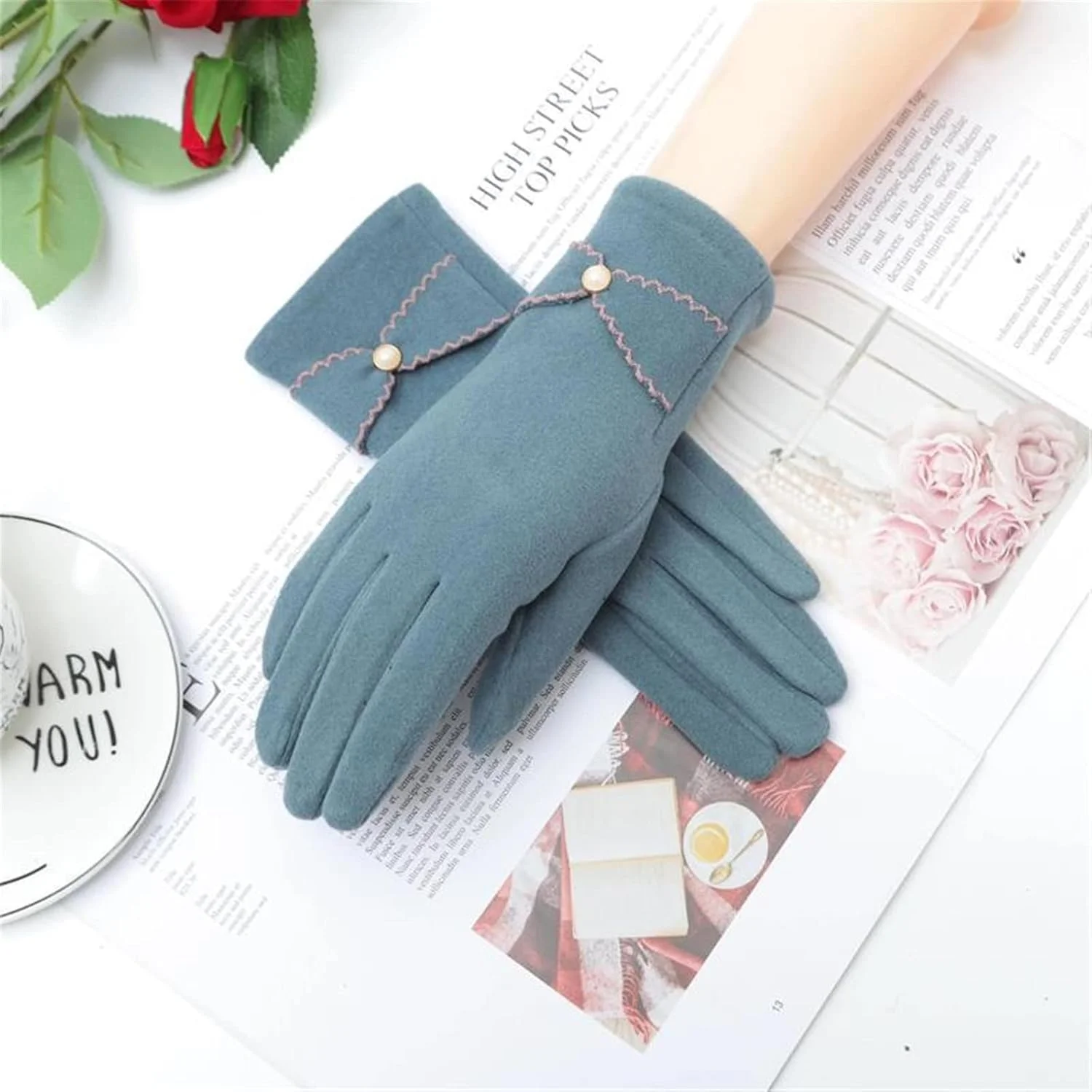 دستکش های پولیشی YWLETO، دستکش های گرم پاییزی و زمستانی، دستکش های سوارکاری زنانه، دستکش های برفی زمستانی، دستکش های بدون انگشت زنانه