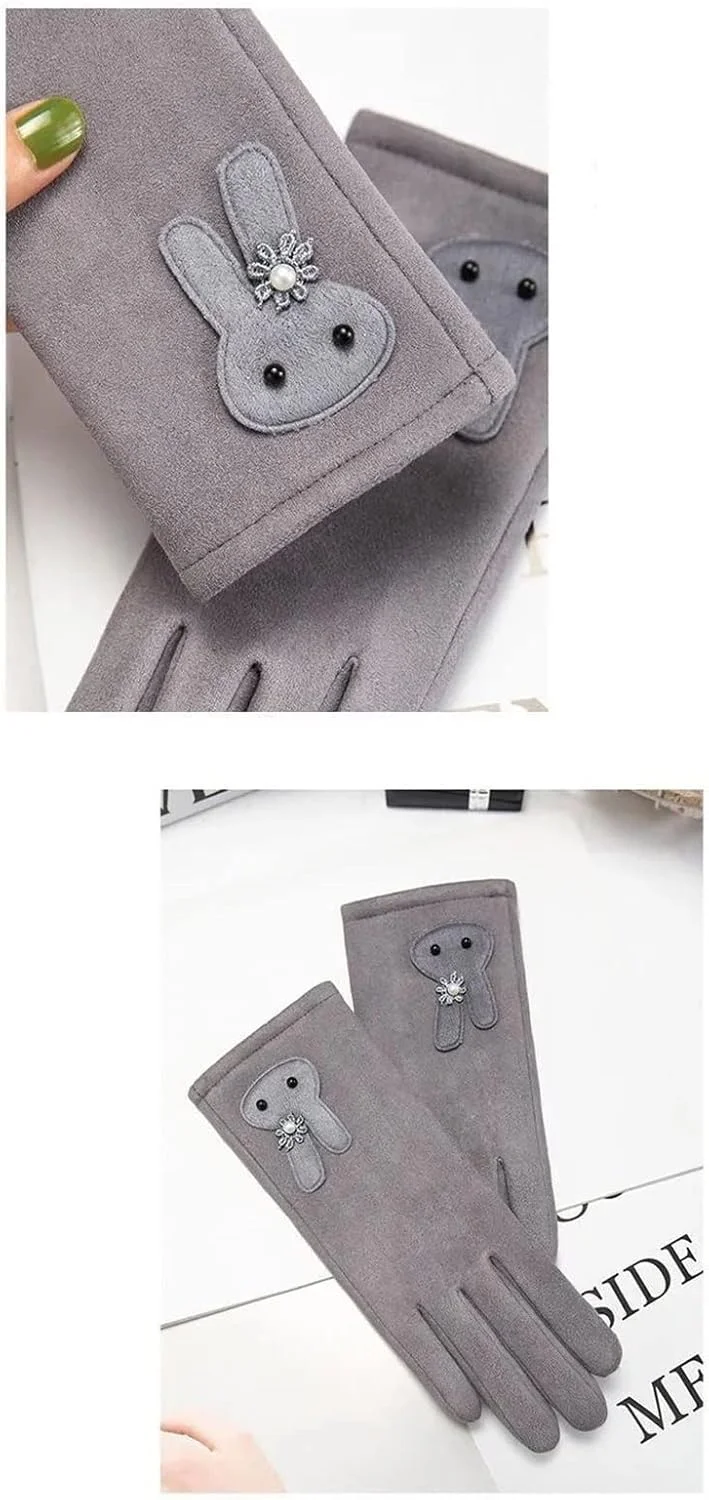 دستکش های زنانه YWLETO پاییز و زمستان، دستکش های انگشتی کامل و فانتزی دانشجویی
