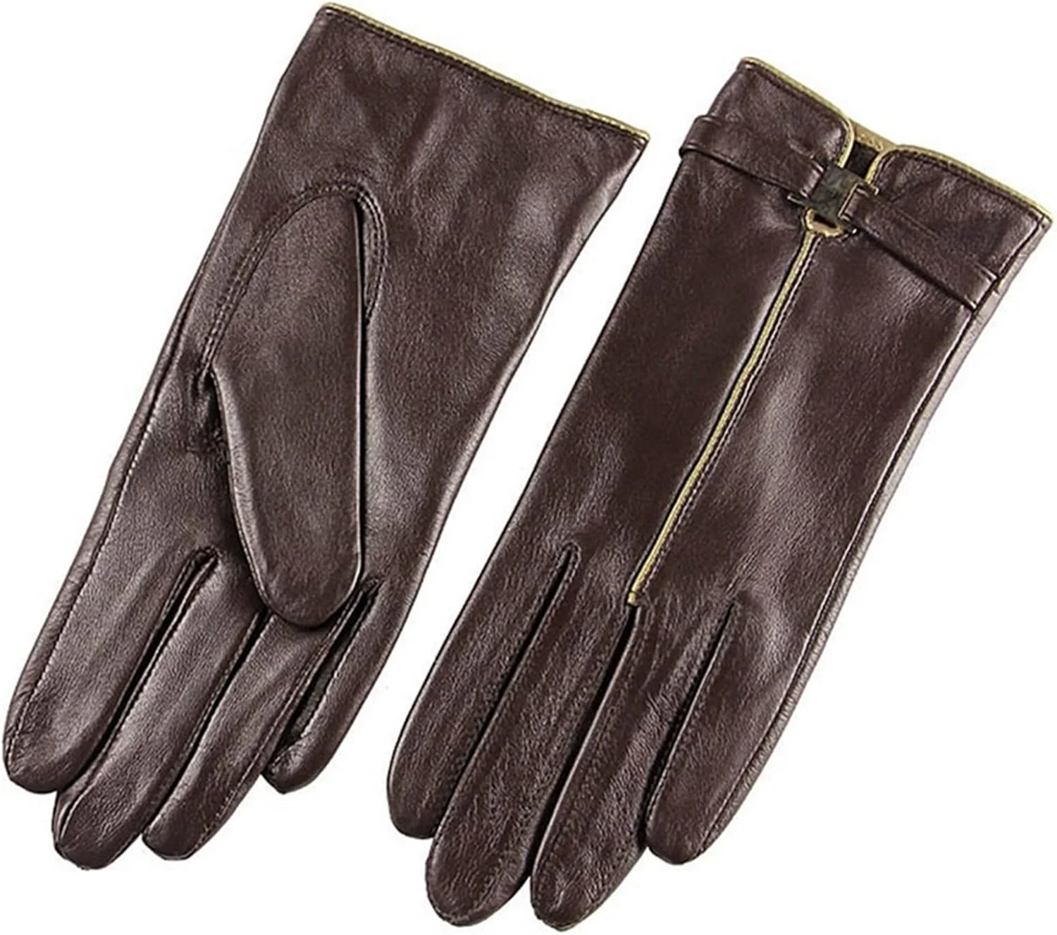 دستکش چرمی زنانه YWLETO، دستکش مچی چرم گوسفندی، دستکش زمستانی مدل پرستو زنانه