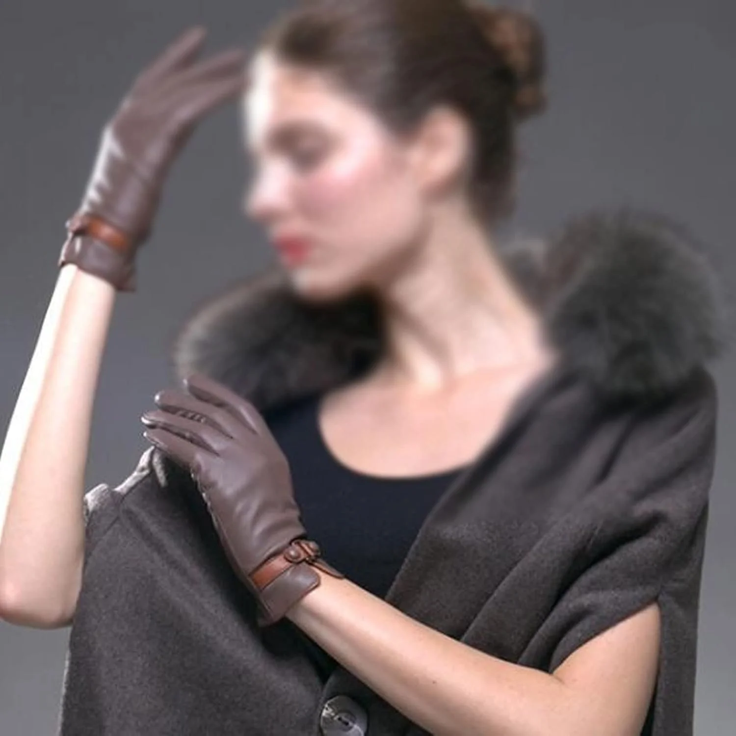 دستکش چرمی زنانه YWLETO، دستکش های زمستانی گرم و ضخیم مخملی، دستکش های شیک و غیررسمی زنانه (سایز: XL)