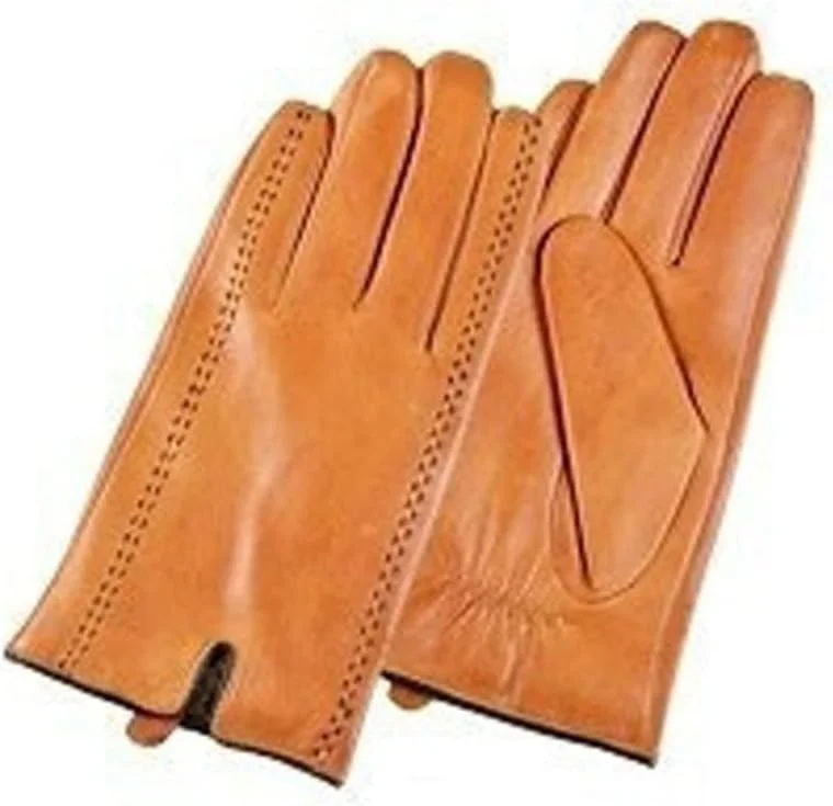 دستکش چرمی زنانه YWLETO مناسب فصل زمستان، دستکش های لمسی، دستکش های مشکی گرم، دستکش های چرمی بز، مناسب برای زنان (رنگ: قهوه ای، سایز: L)