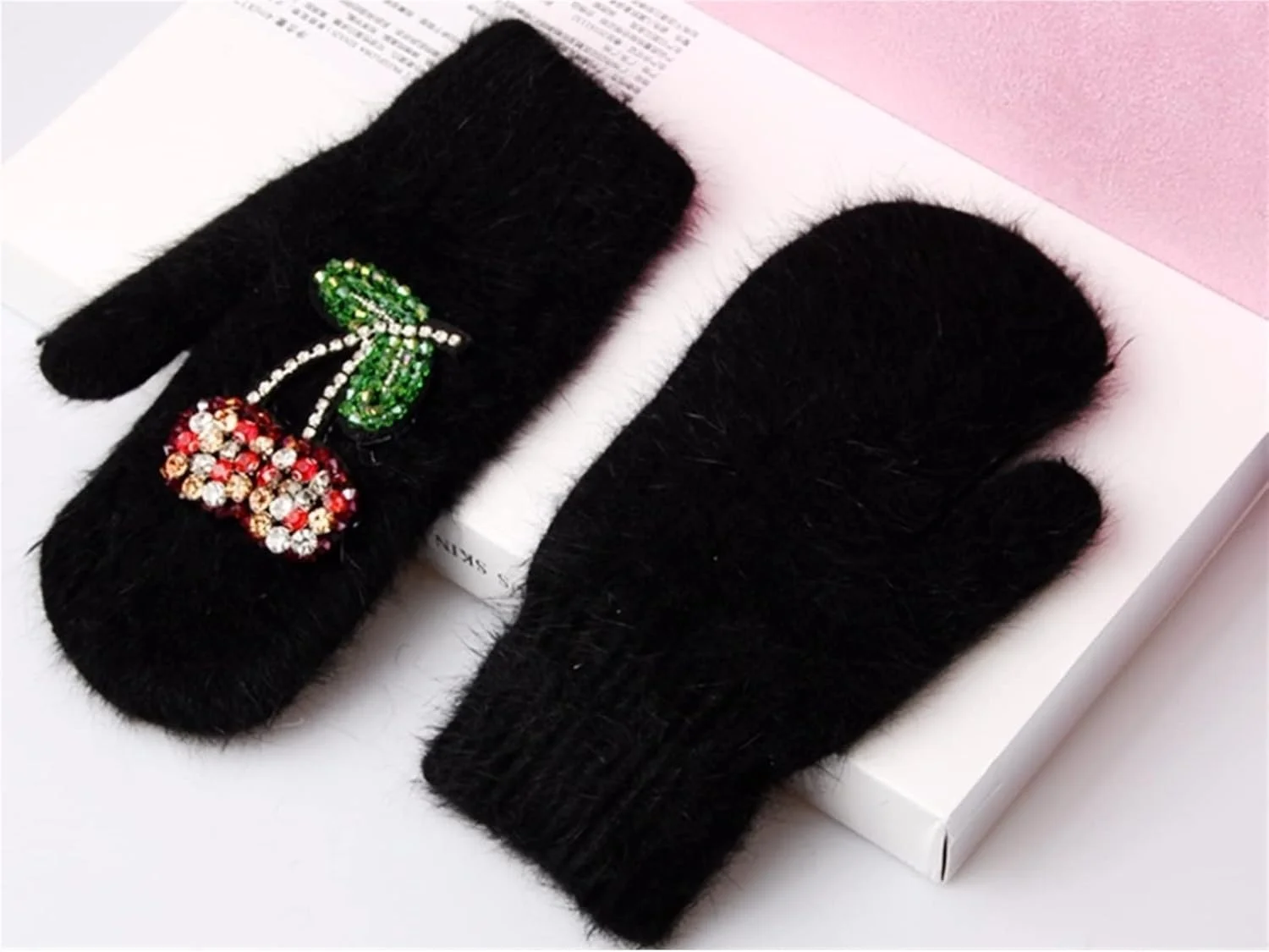 دستکش زنانه YWLETO، دستکش های گرم و ضخیم دولایه، مناسب برای دانشجویان