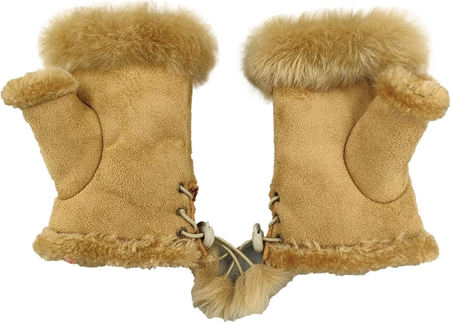 دستکش های نیم انگشتی YWLETO ضخیم شده در زمستان، دستکش های تایپ کامپیوتر زنانه داخل خانه