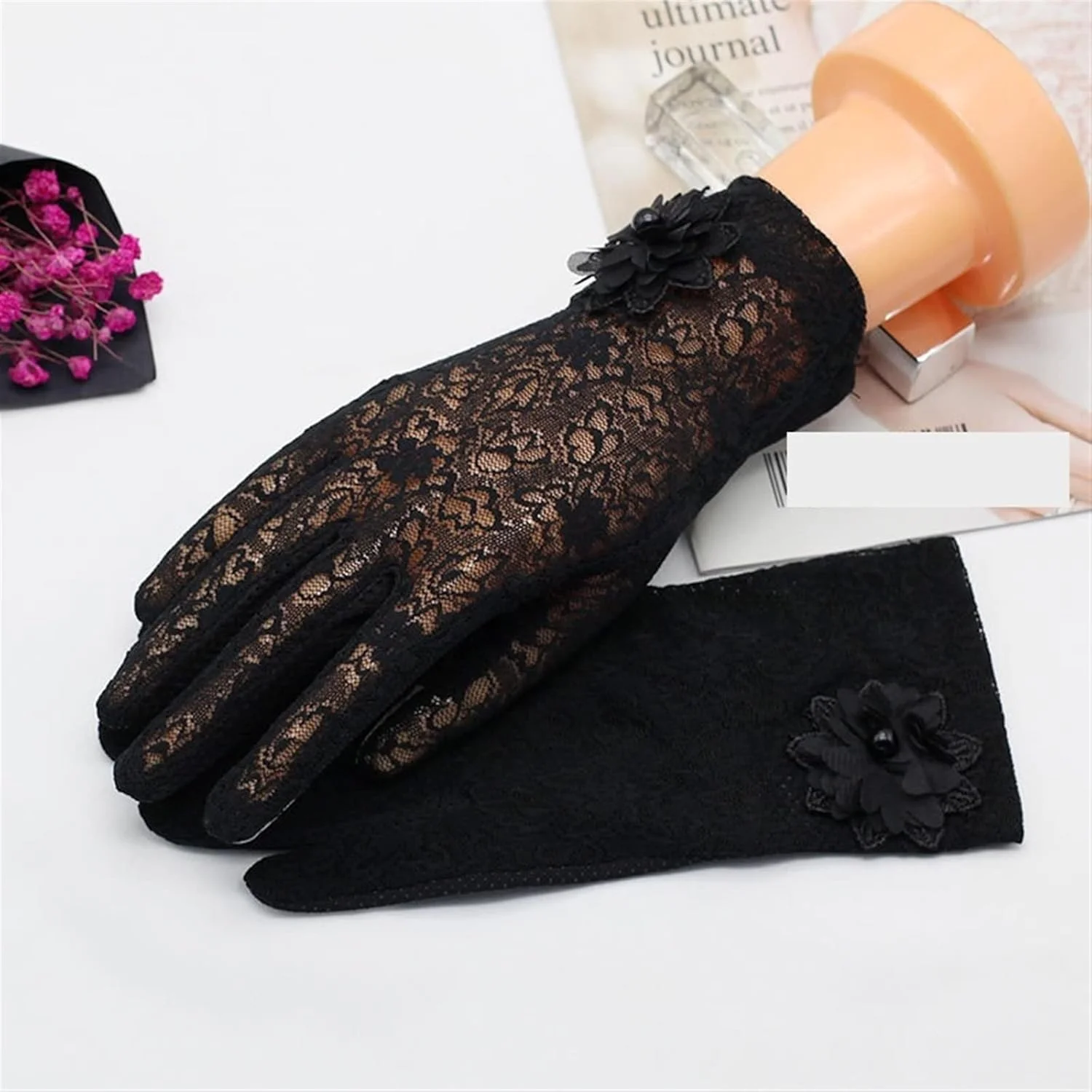 دستکش های نیم انگشتی YWLETO زنانه، دستکش های کوتاه و نازک ضد آفتاب مناسب برای رانندگی در فضای باز، دستکش های صفحه لمسی زنانه