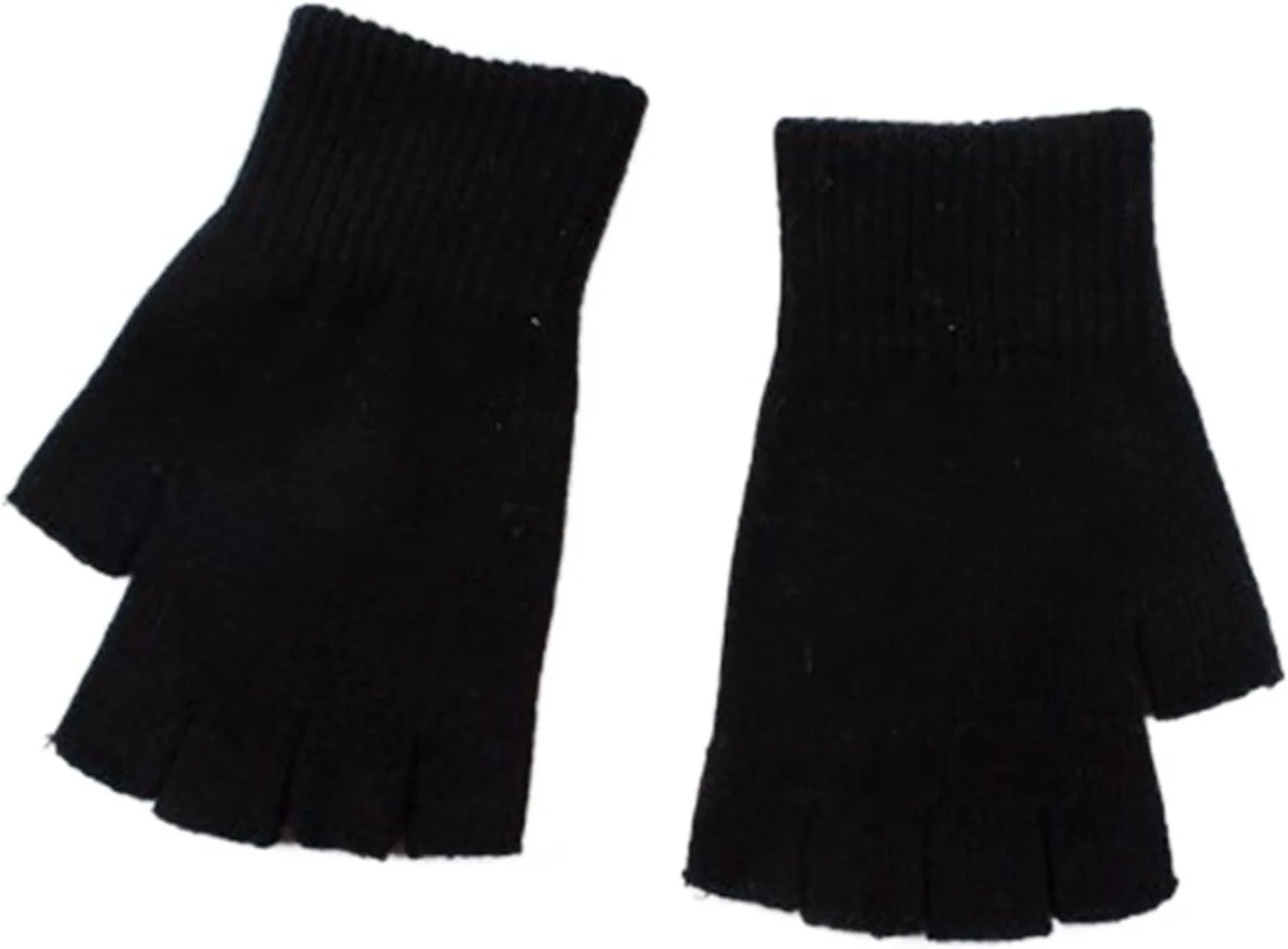 دستکش های نیم انگشتی مشکی YWLETO با قابلیت لمس صفحه نمایش، کشسان، گرم، مناسب دوچرخه سواری زمستانی برای بانوان