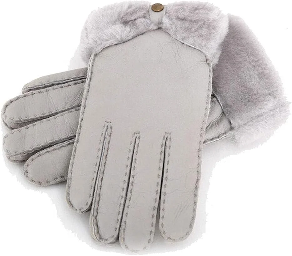 دستکش های زمستانی گرم زنانه YWLETO، دستکش های چرمی زنانه، دستکش های ضخیم پوست گوسفند برای زنان (رنگ: Hortel)