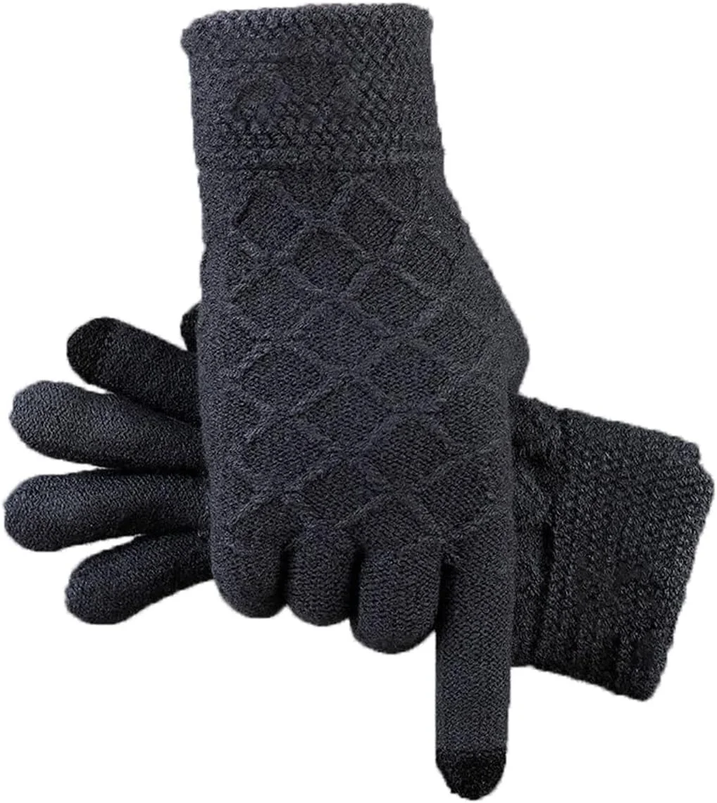 دستکش های گرم YWLETO Fashion، دستکش های صفحه لمسی، دستکش های مردانه و زنانه پاییزی و زمستانی، مناسب پیاده روی و دوچرخه سواری در فضای باز، دستکش های بافتنی و پشمی