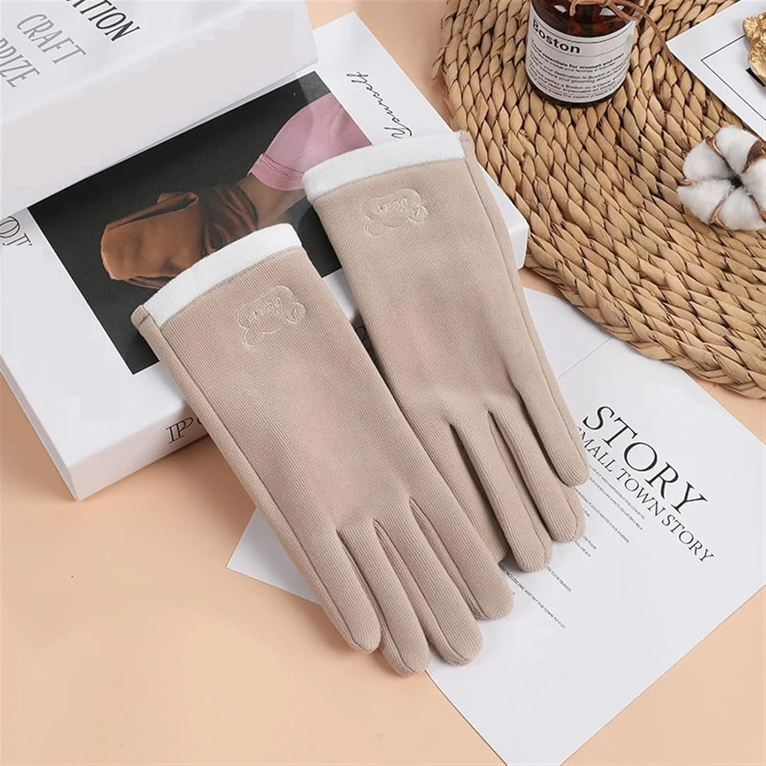 دستکش های لمسی پاییز و زمستان YWLETO مخصوص بانوان، دستکش های بافتنی گرم لمسی مناسب وسایل نقلیه الکتریکی، بهار، پاییز و زمستان برای ورزش های فضای باز و دوچرخه سواری بانوان دستکش های لمسی پاییز و زمستان YWLETO مخصوص بانوان، دستکش های بافتنی گرم لمسی مناسب وسایل نقلیه الکتریکی، بهار، پاییز و زمستان برای ورزش های فضای باز و دوچرخه سواری بانوان