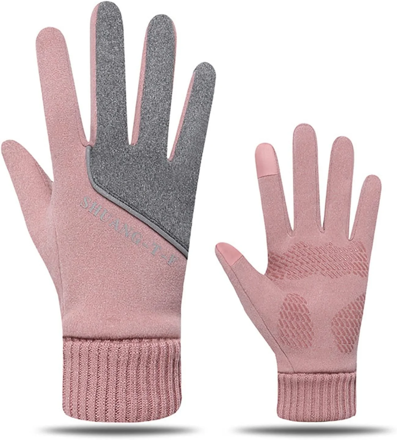 دستکش زنانه YWLETO زمستانی مخملی گرم مناسب سوارکاری، رانندگی، ضد لغزش، صفحه لمسی، ورزش های فضای باز، دستکش های ضد باد سرد برای زنان