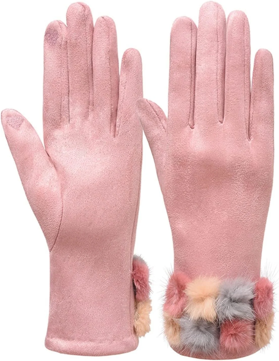 دستکش های زنانه YWLETO مناسب برای استفاده از صفحه لمسی هنگام رانندگی در زمستان، دستکش های محافظ با رنگ های متنوع، دستکش های بدون انگشت زنانه
