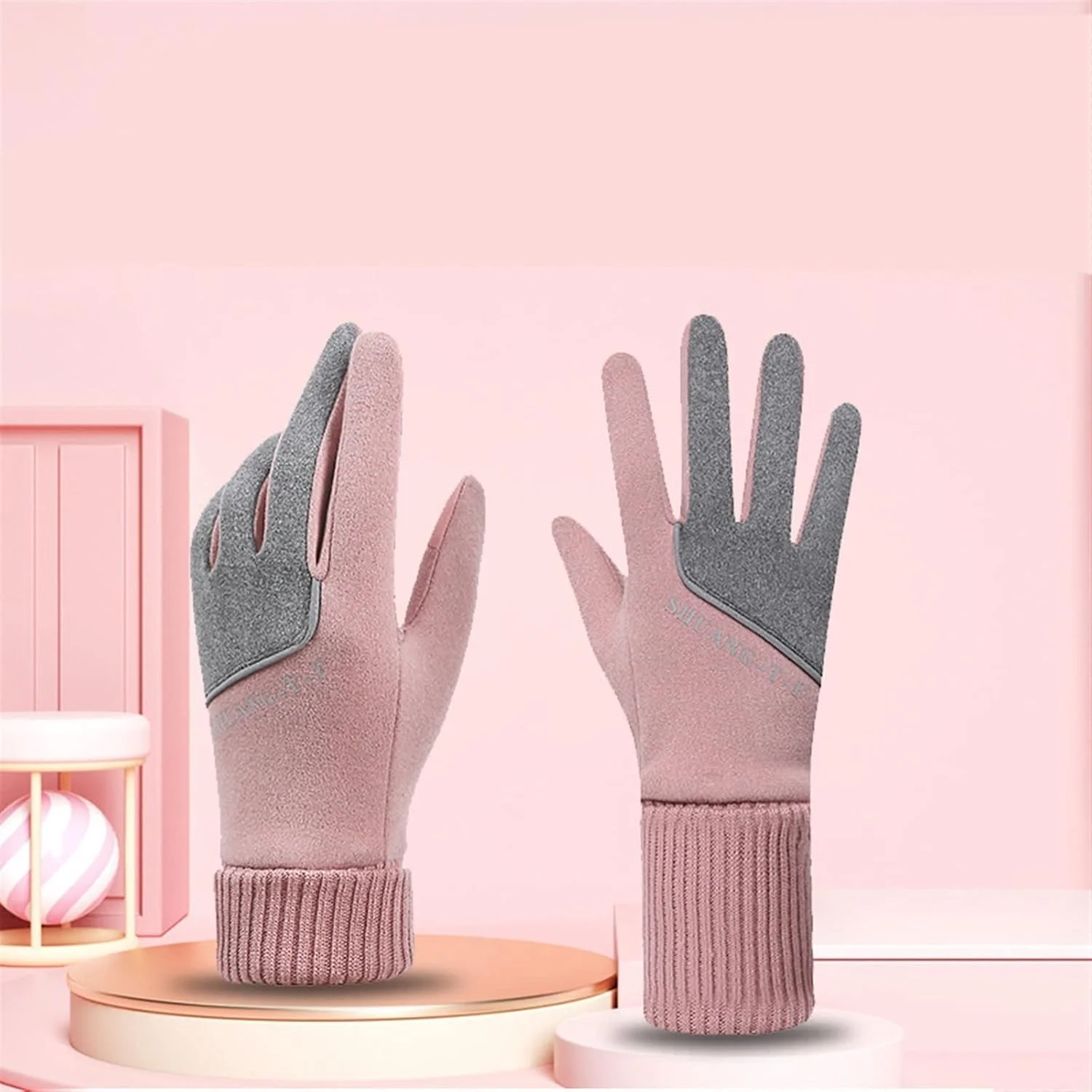 دستکش زنانه YWLETO زمستانی مخملی گرم مناسب سوارکاری، رانندگی، ضد لغزش، صفحه لمسی، ورزش های فضای باز، دستکش های ضد باد سرد برای زنان