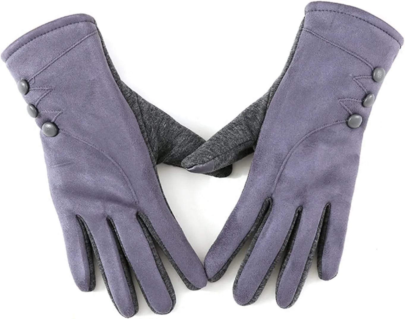 دستکش های گرم زمستانی زنانه YWLETO با قابلیت لمس صفحه نمایش، دکمه تزئینی، ضد باد، مناسب دوچرخه سواری