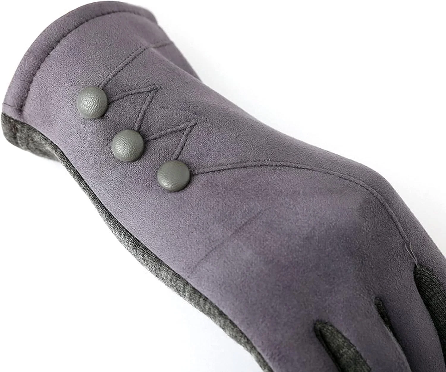 دستکش زمستانی زنانه YWLETO، دستکش های گرم замше ای با قابلیت لمس صفحه نمایش، دکمه تزئینی، ضد باد، مناسب دوچرخه سواری، مخصوص بانوان (رنگ: قهوه ای)