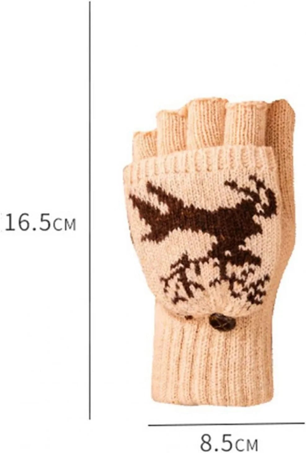 دستکش های زنانه YWLETO با قابلیت تبدیل و قسمت بالایی تاشو، دستکش های زمستانی نیمه انگشتی ضخیم و گرم، مناسب سفر و کریسمس (رنگ: سفید)