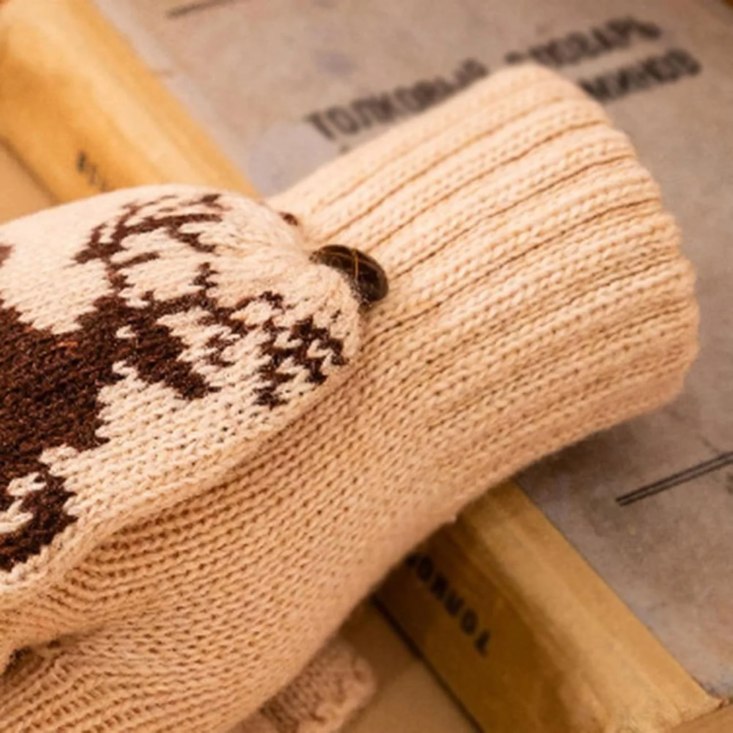 دستکش های زنانه YWLETO با قابلیت تبدیل و قسمت بالایی تاشو، دستکش های زمستانی نیمه انگشتی ضخیم و گرم، مناسب سفر و کریسمس (رنگ: سفید)