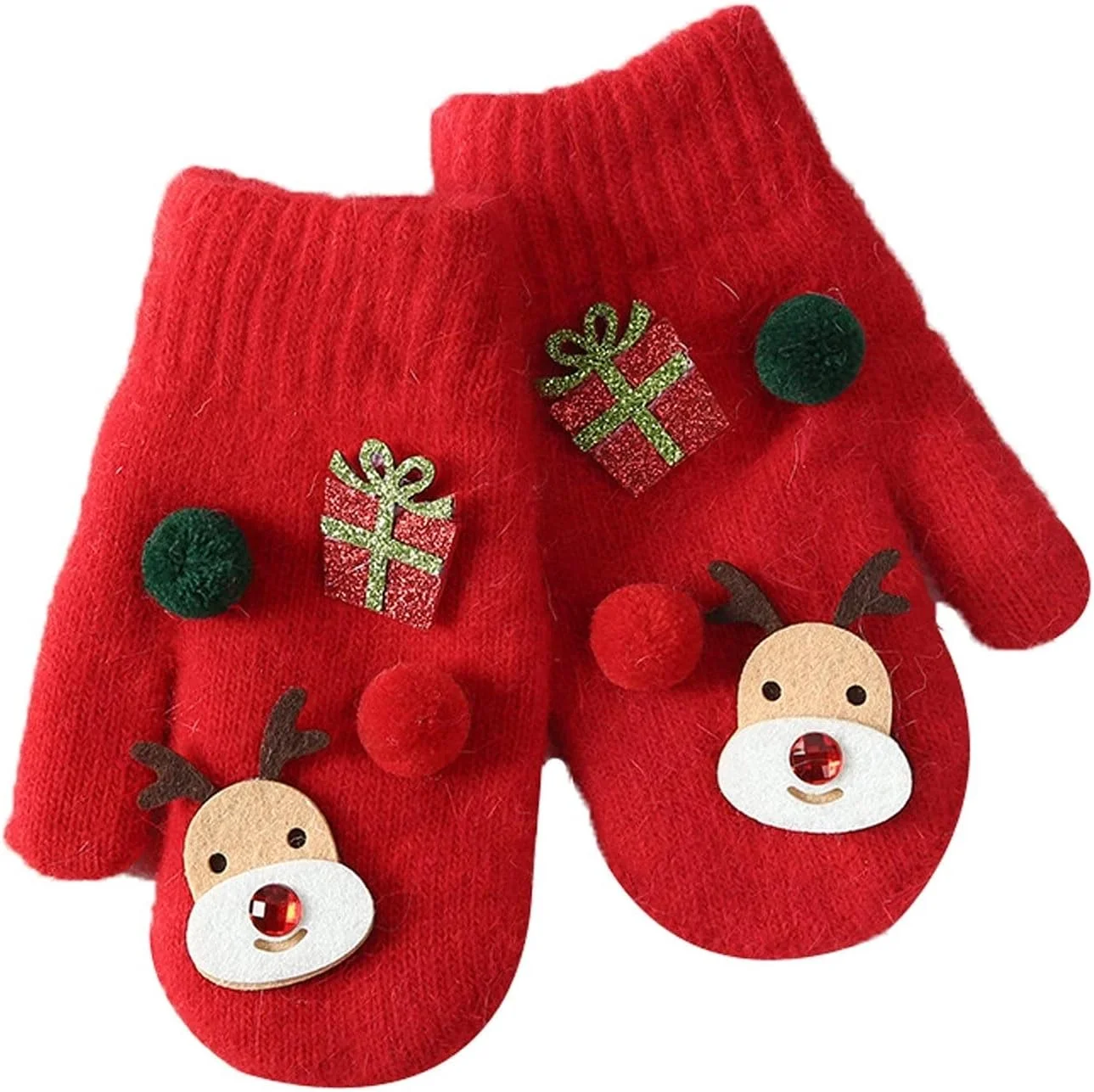 دستکش های بافتنی زمستانی YWLETO طرح کریسمس، دستکش های مخملی گرم و نرم زنانه