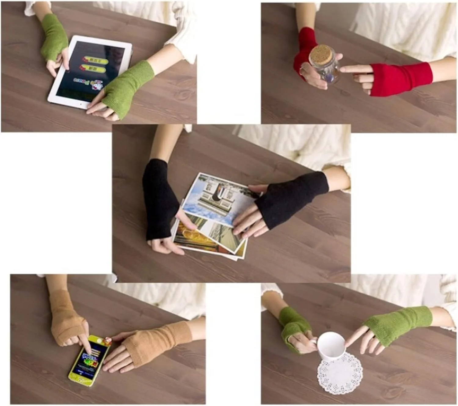 دستکش های زمستانی گرم کشمیری زنانه YWLETO، دستکش های بدون انگشت زنانه، گرم کننده مچ و دست، دستکش های زنانه (رنگ: خاکستری)