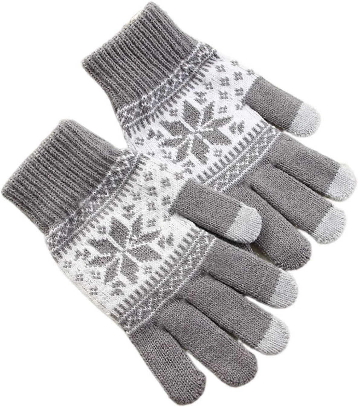 دستکش های لمسی زنانه YWLETO مناسب فصل زمستان، دستکش های گرم برس خورده، دستکش های دانه برفی برای دوچرخه سواری، دستکش های بدون انگشت زنانه