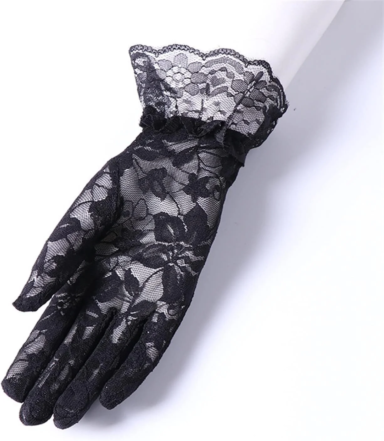 دستکش های آفتابگیر تنفسی کوتاه YWLETO، دستکش های سایه بان مشکی زنانه