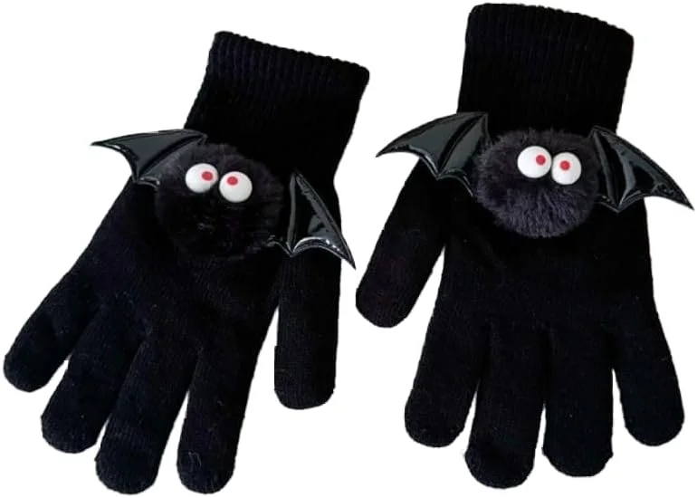 دستکش های کوچک دستی YARIKE، دستکش های خنده دار زنانه، دست در دست، کشی، خفاشی، تمام انگشتی، کارتونی، زمستانی