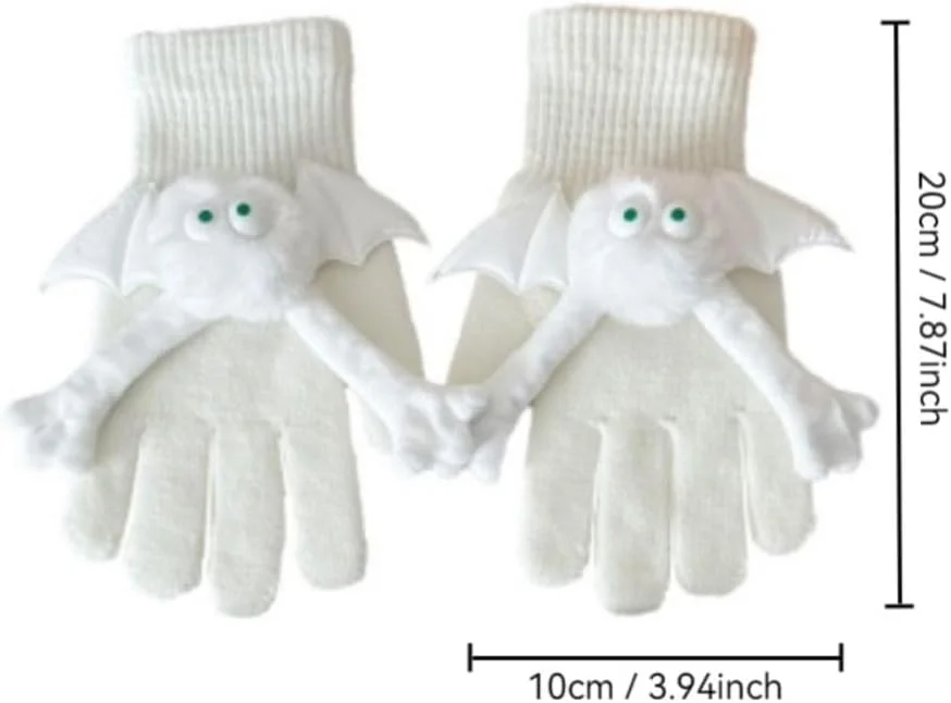 دستکش های کوچک دستی YARIKE، دستکش های خنده دار زنانه، دست در دست، کشی، خفاشی، تمام انگشتی، کارتونی، زمستانی