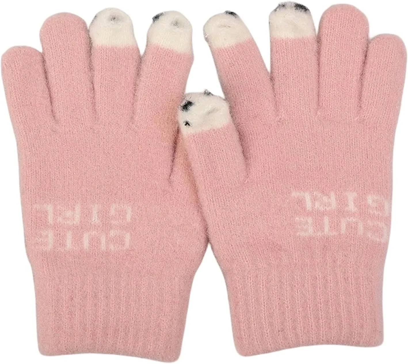 ژیبانی دستکش های گرم انگشتی زیبا زنانه دخترانه زمستانی پشمی بافتنی بدون انگشت دستکش های پشمی تمام انگشتی