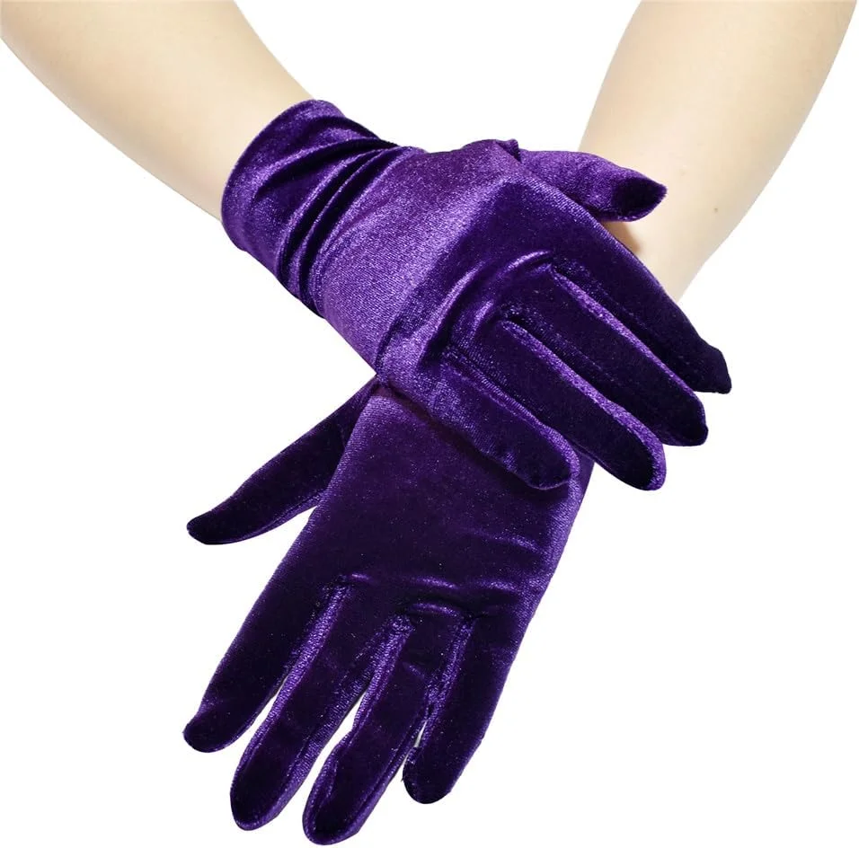 دستکش های مخمل طلایی زنانه دستکش های زمستانی تمام انگشتی الاستیک و شیک