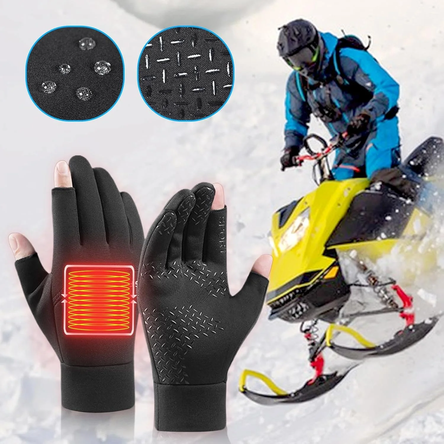 دستکش های گرمایشی مردانه - دستکش های گرم ضد آب اسکی و برف زمستانی | دستکش های برقی ضد باد برای دوچرخه سواری، پیاده روی در فضای باز، ورزش، دویدن، دوچرخه سواری و کار روزانه